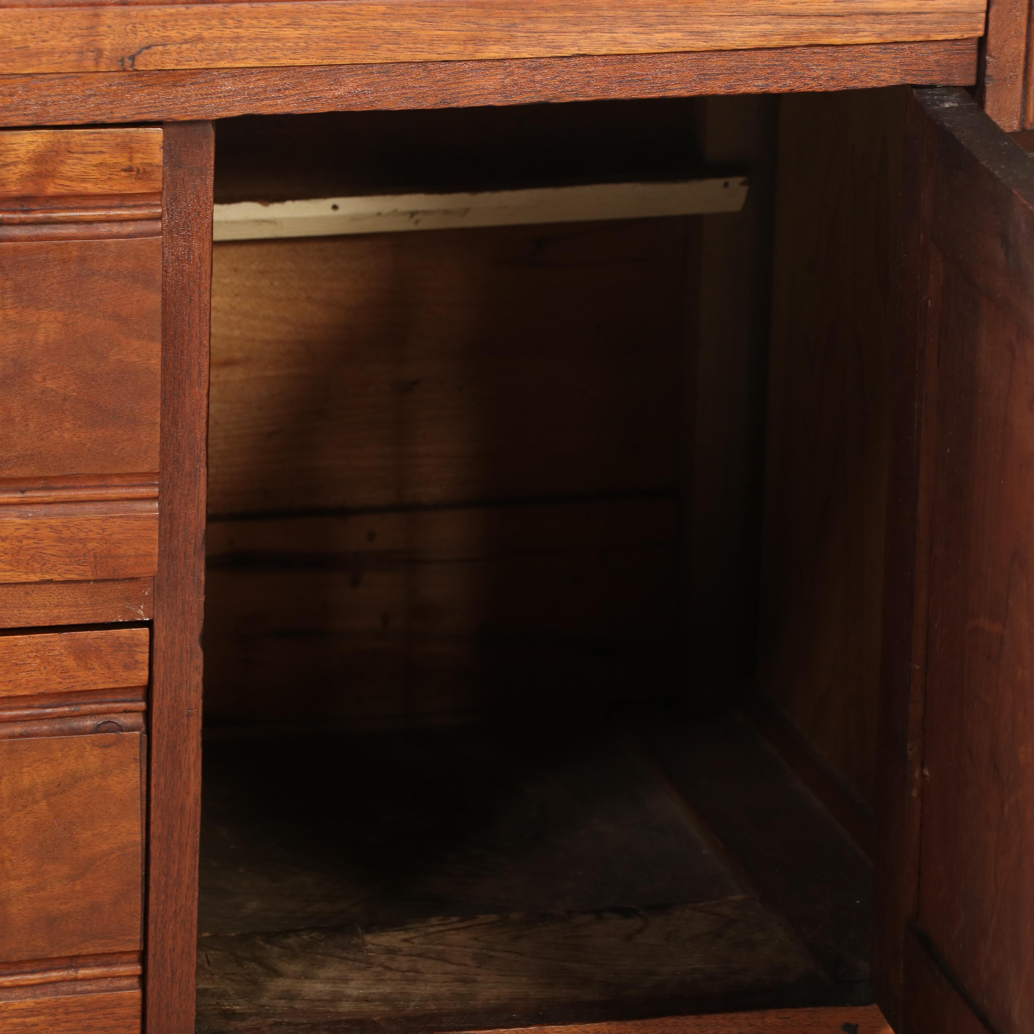 Victorian Marble Top Washstand with Haeger Ceramic Pitcher and Basin