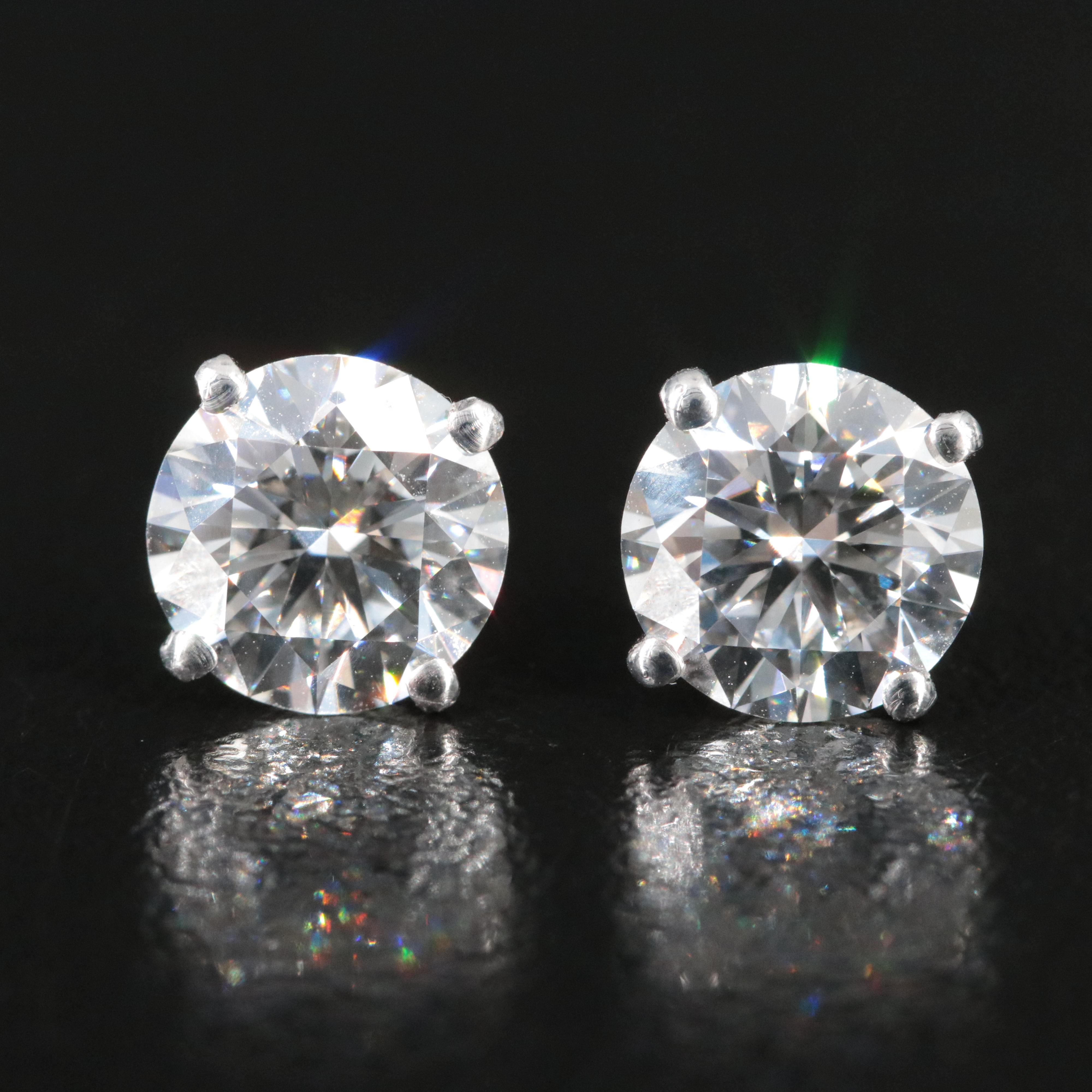18K 3.71 CTW Lab Grown Diamond Stud Earrings with IGI Reports