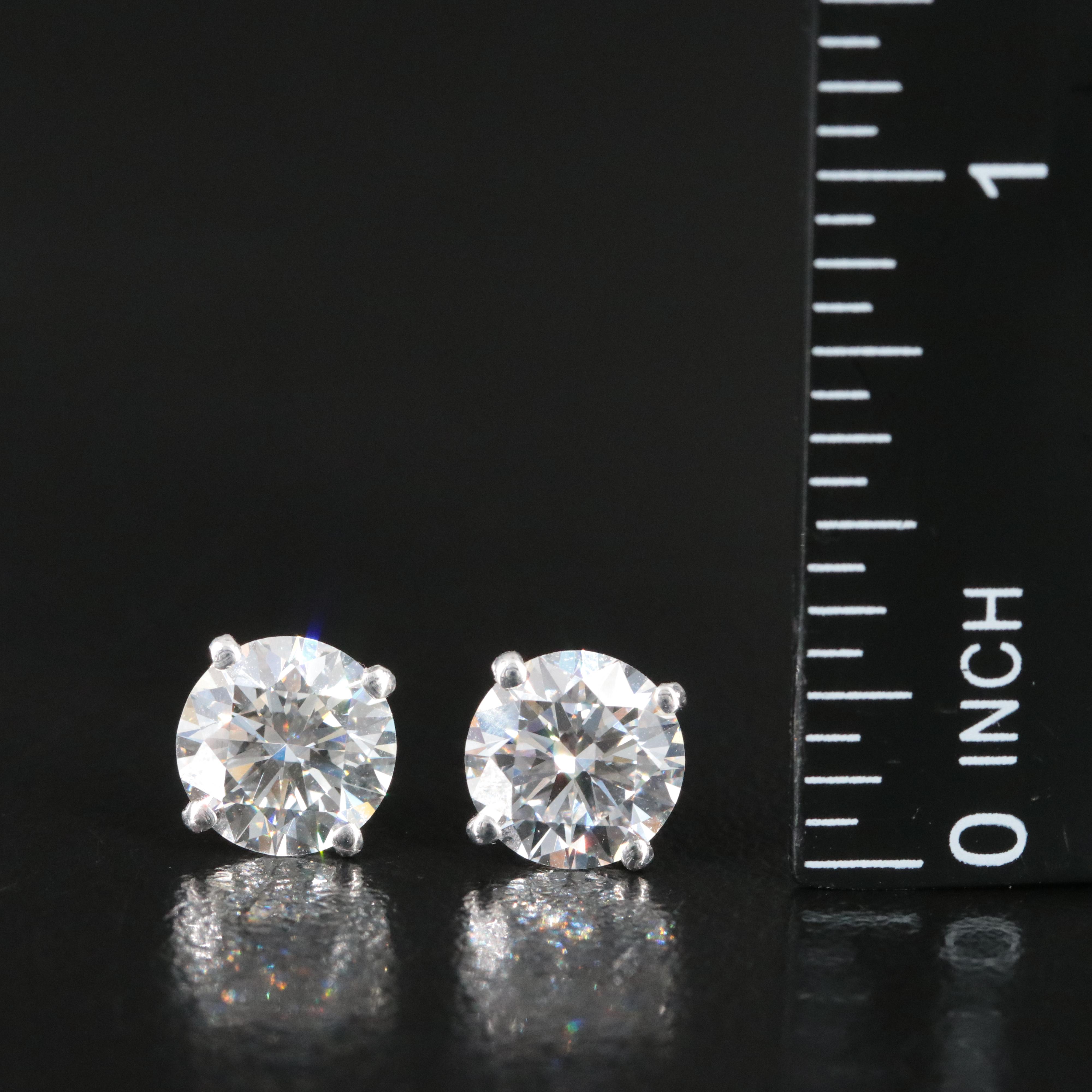 18K 3.71 CTW Lab Grown Diamond Stud Earrings with IGI Reports