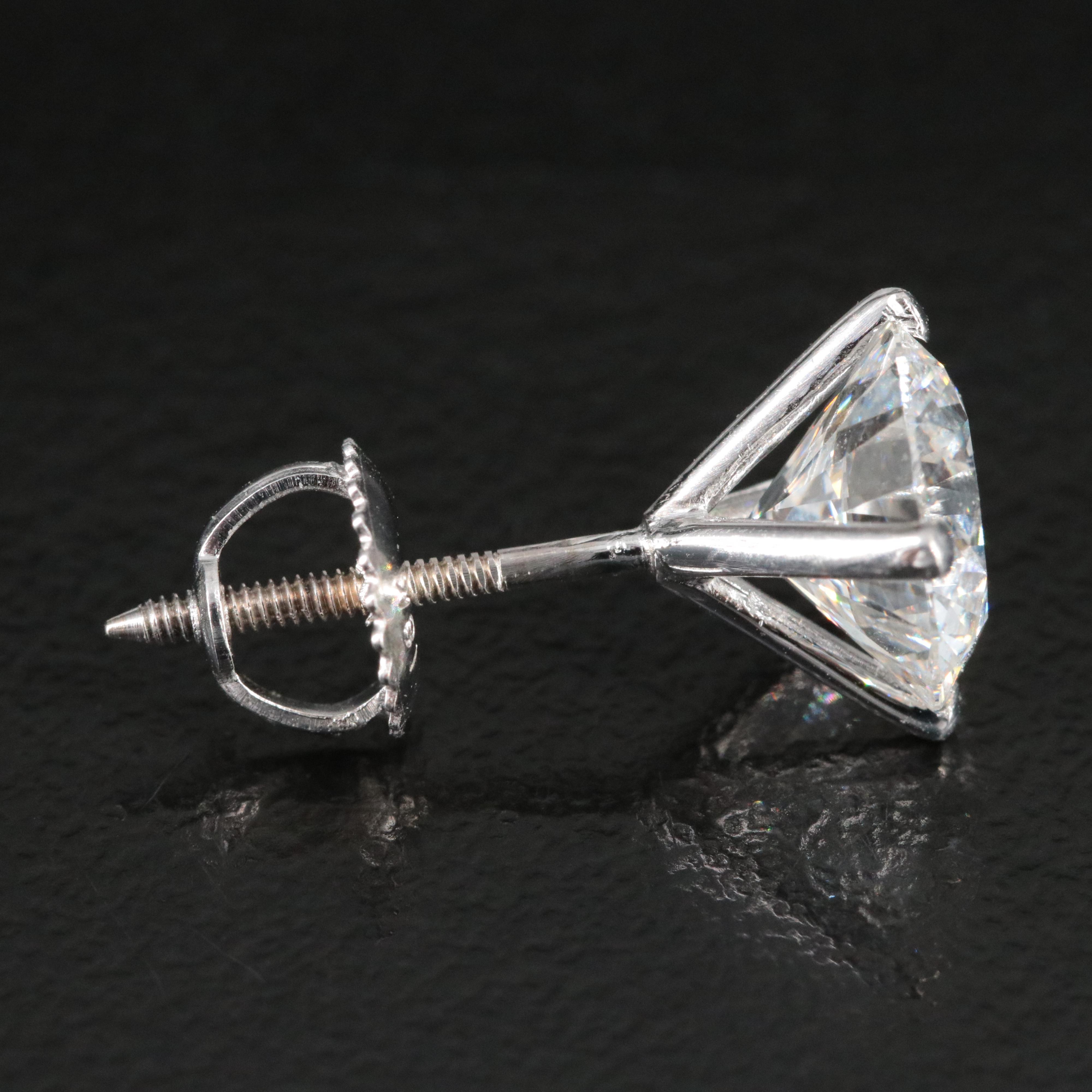 18K 3.71 CTW Lab Grown Diamond Stud Earrings with IGI Reports