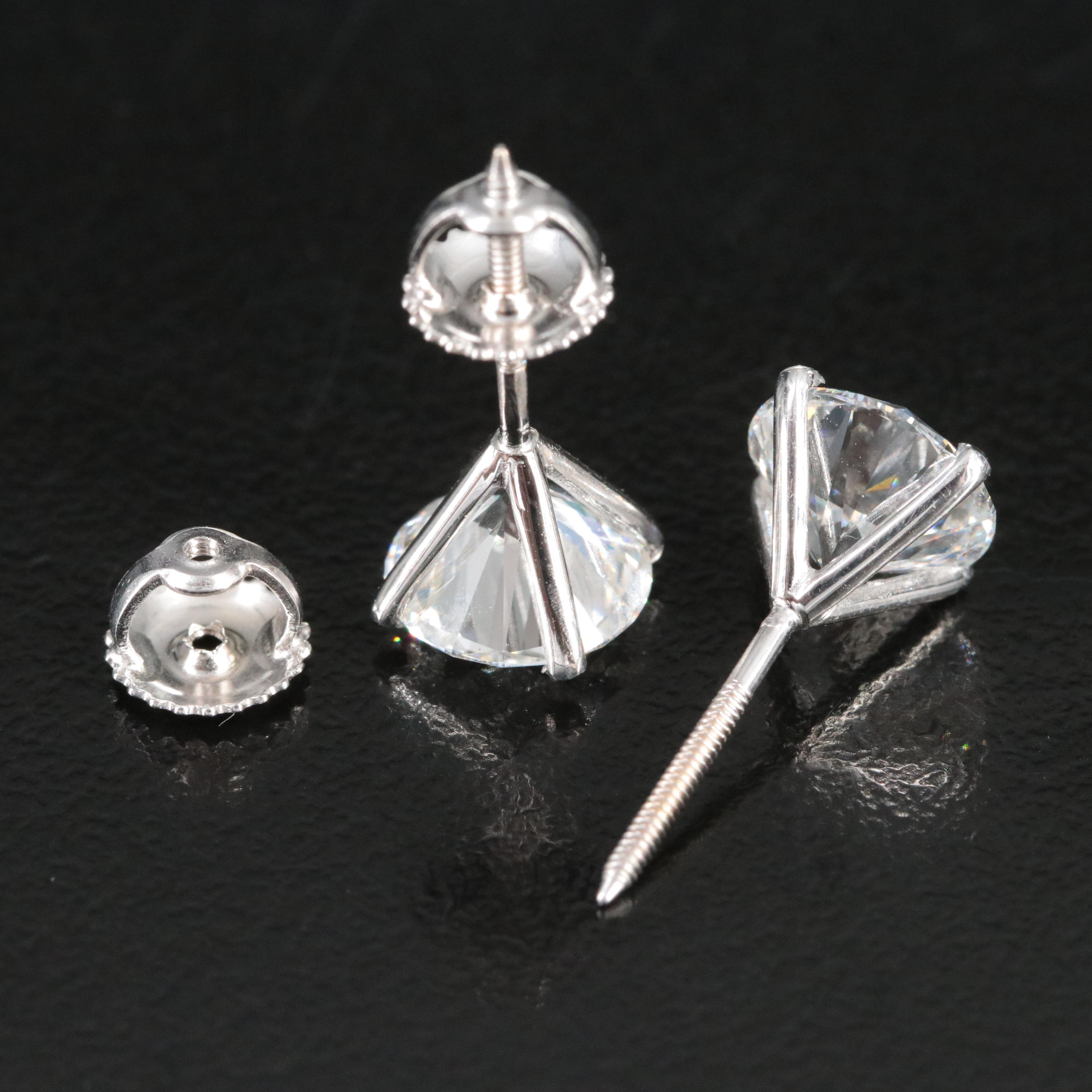 18K 3.71 CTW Lab Grown Diamond Stud Earrings with IGI Reports