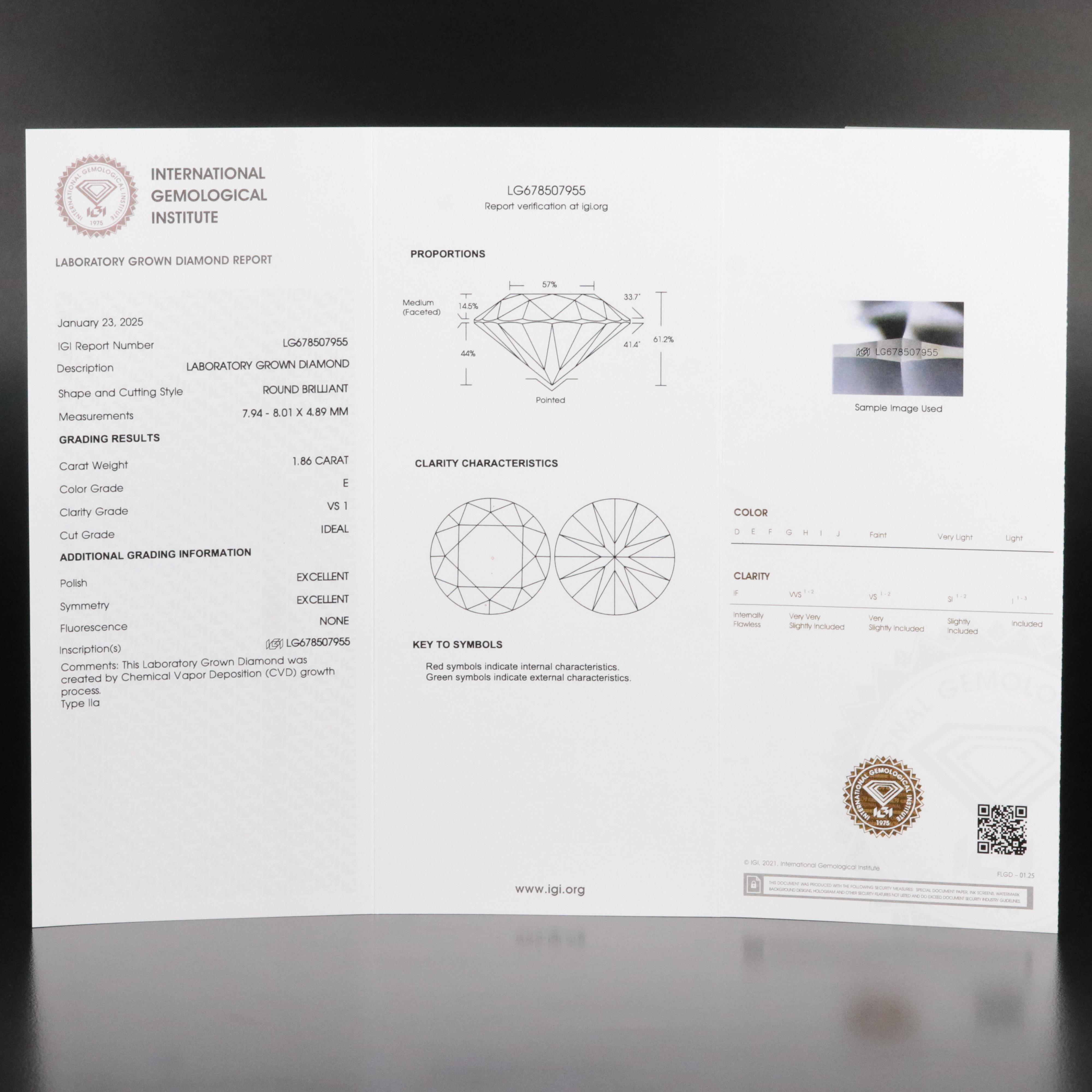 18K 3.71 CTW Lab Grown Diamond Stud Earrings with IGI Reports