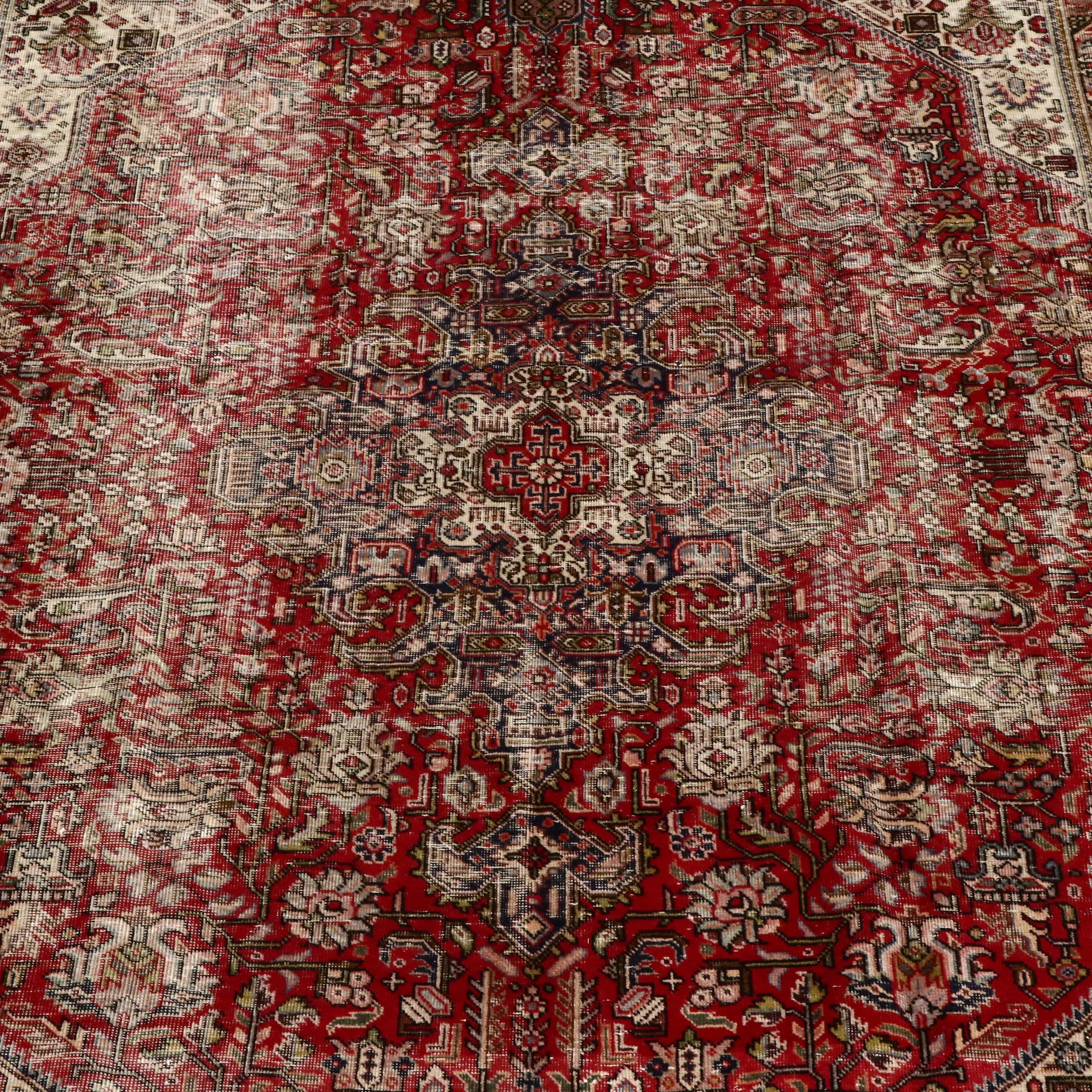 9'9 x 12'5 Hand-Knotted Persian Heriz Room-Sized Rug