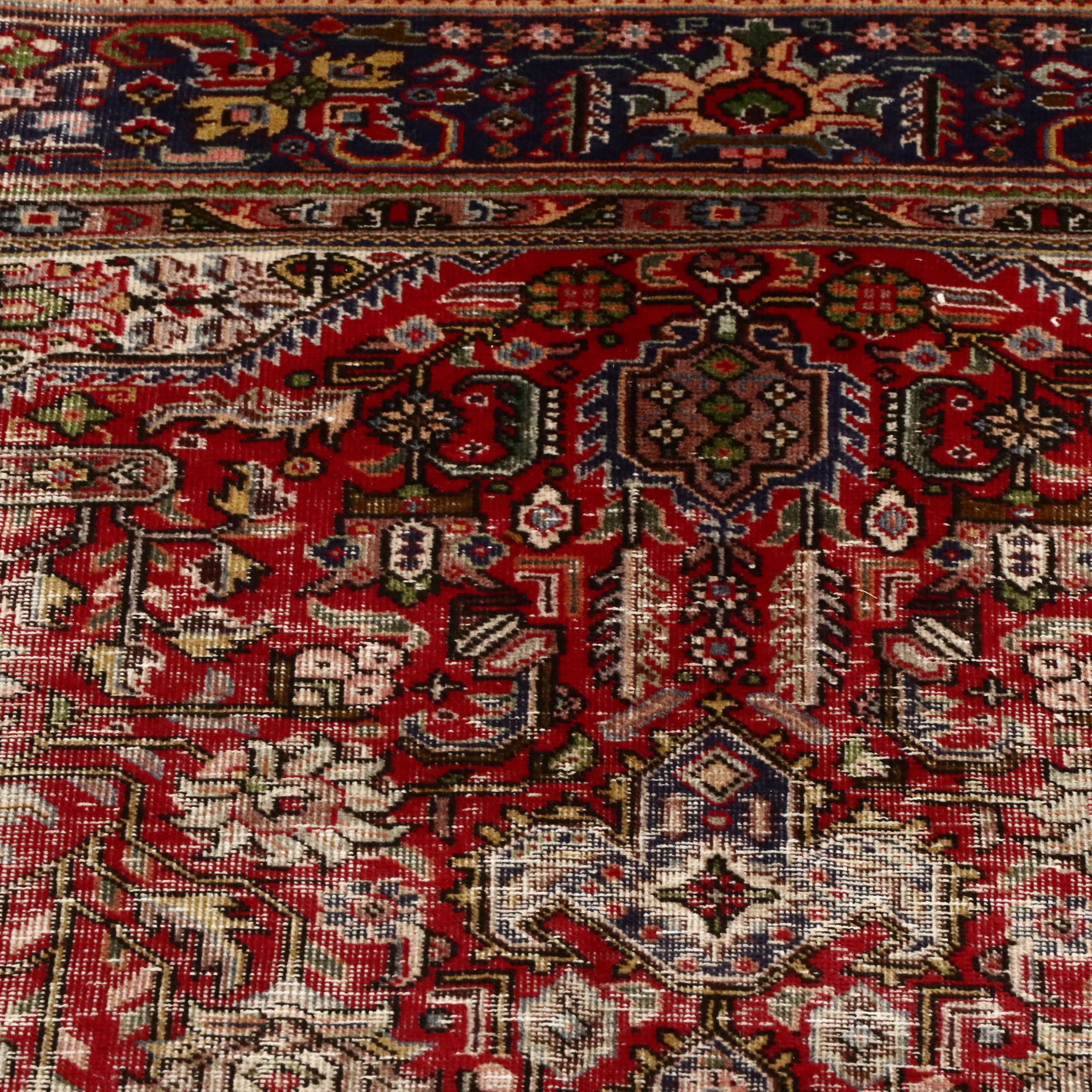 9'9 x 12'5 Hand-Knotted Persian Heriz Room-Sized Rug