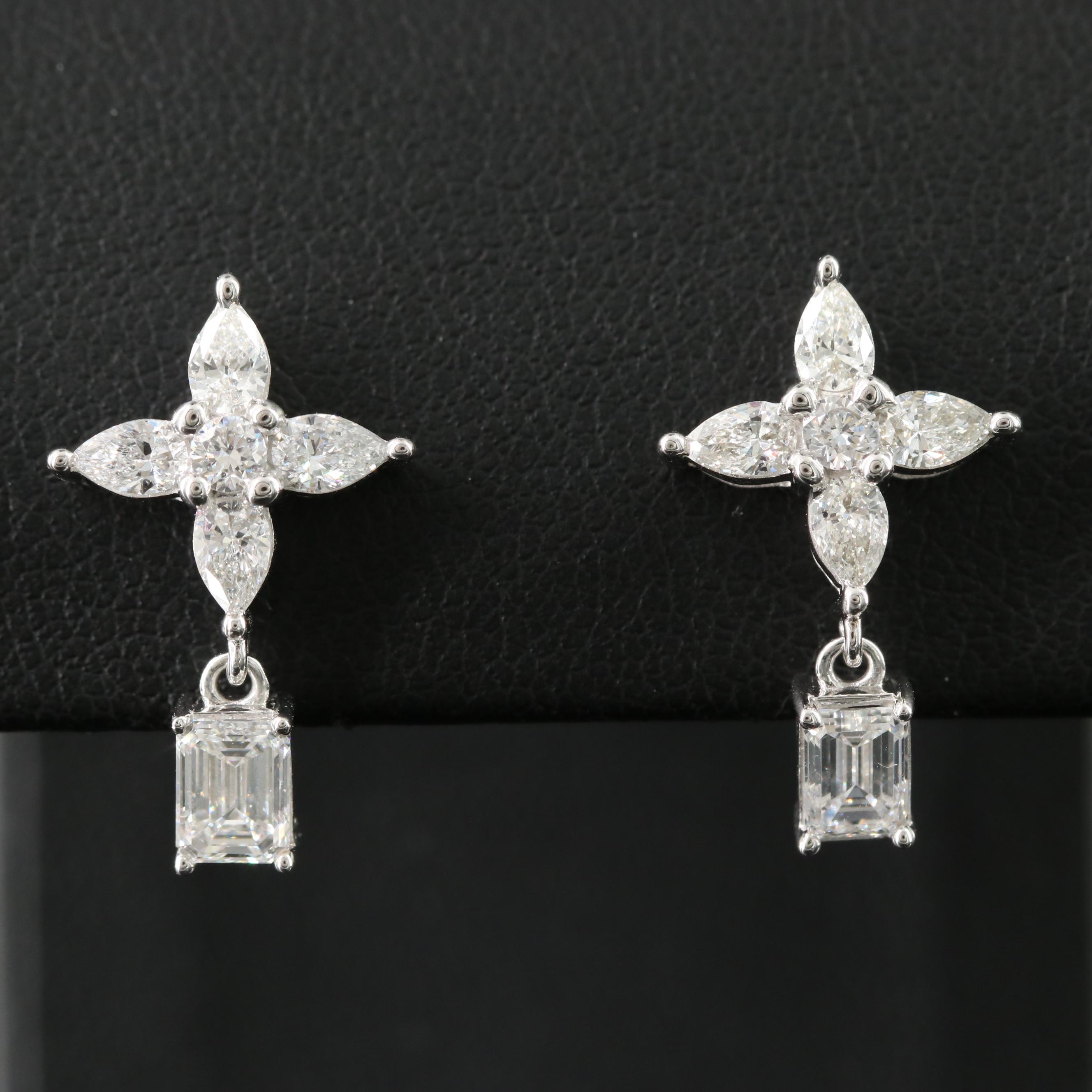 14K 1.46 CTW Lab Grown Diamond Drop Earrings