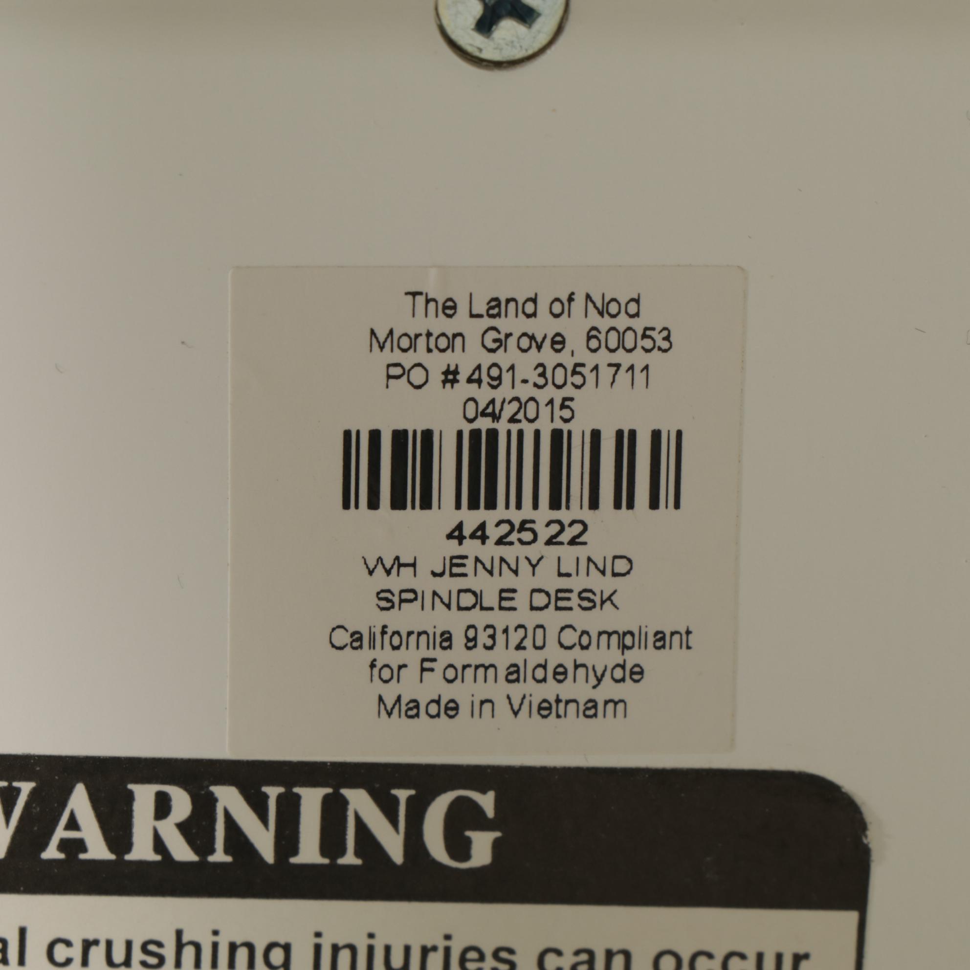 The Land of Nod White Jenny Lind Style Desk, 2015