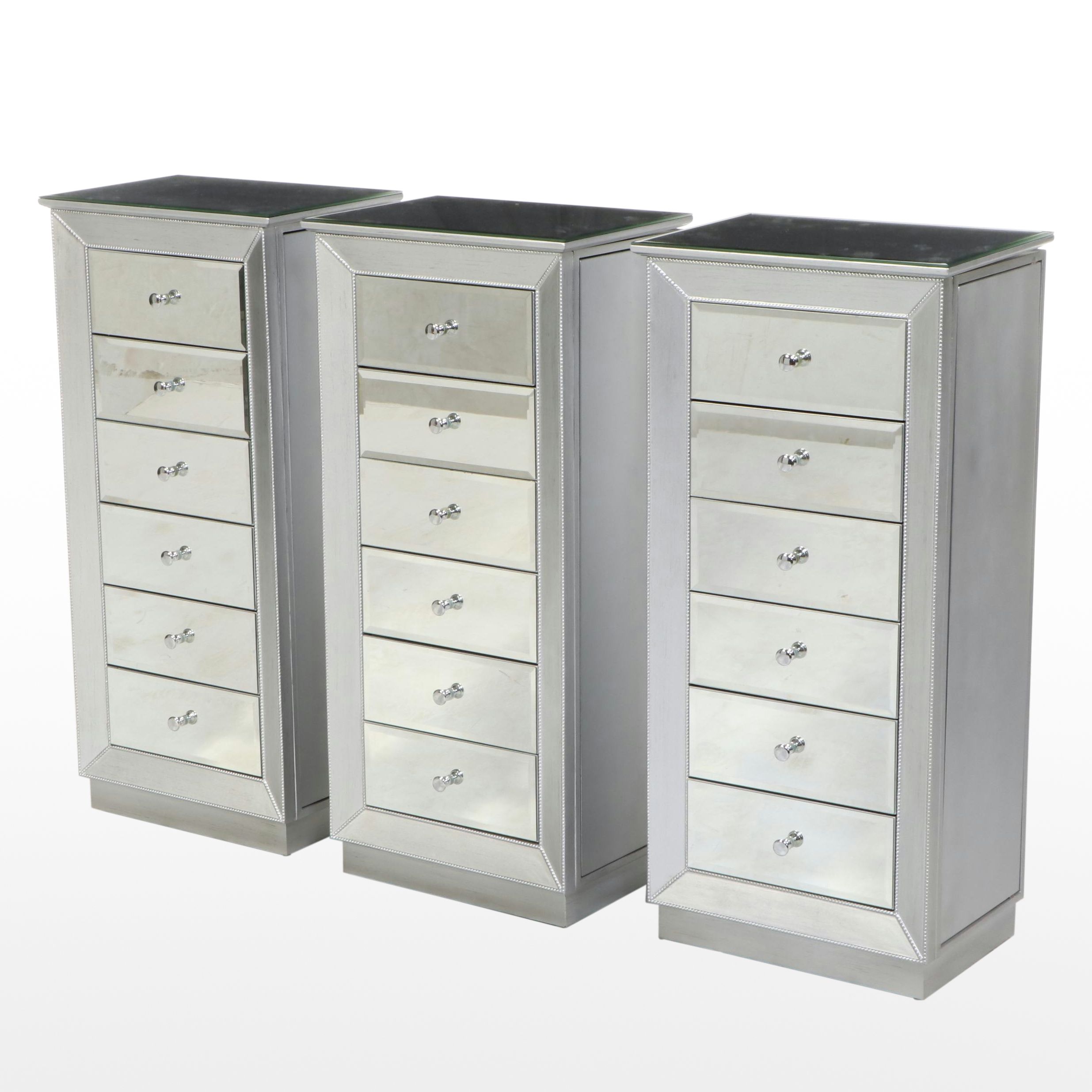 Hives and Honey Art Deco Style Mirrored Front Jewelry Chests