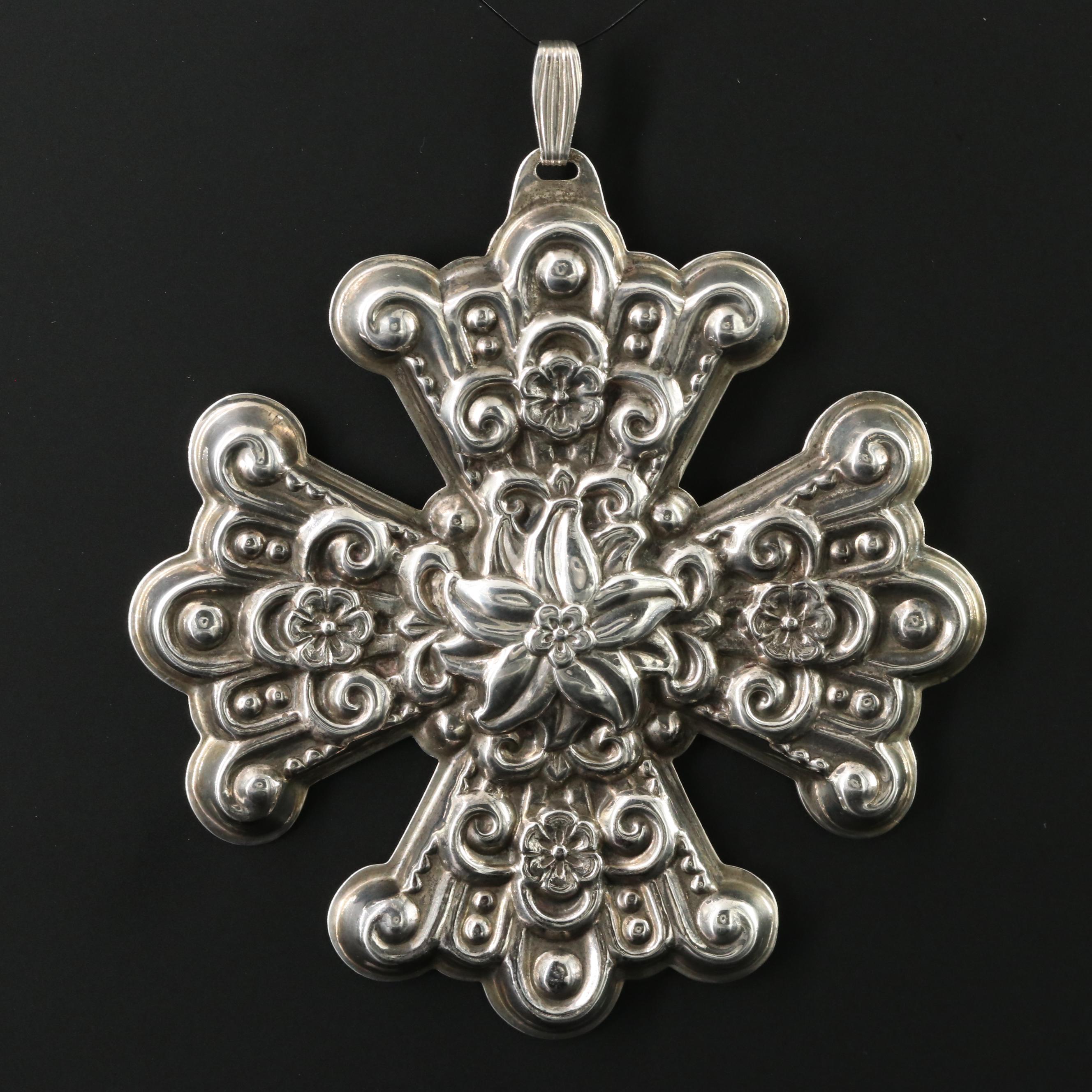 Reed & Barton Sterling Silver Christmas Cross Ornament, 1974