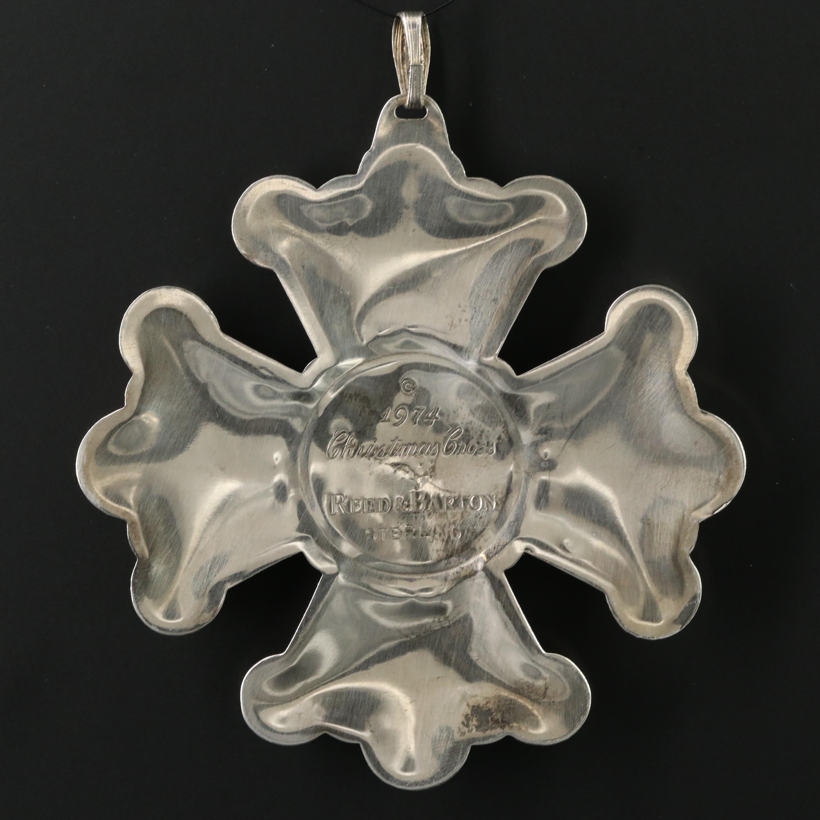Reed & Barton Sterling Silver Christmas Cross Ornament, 1974