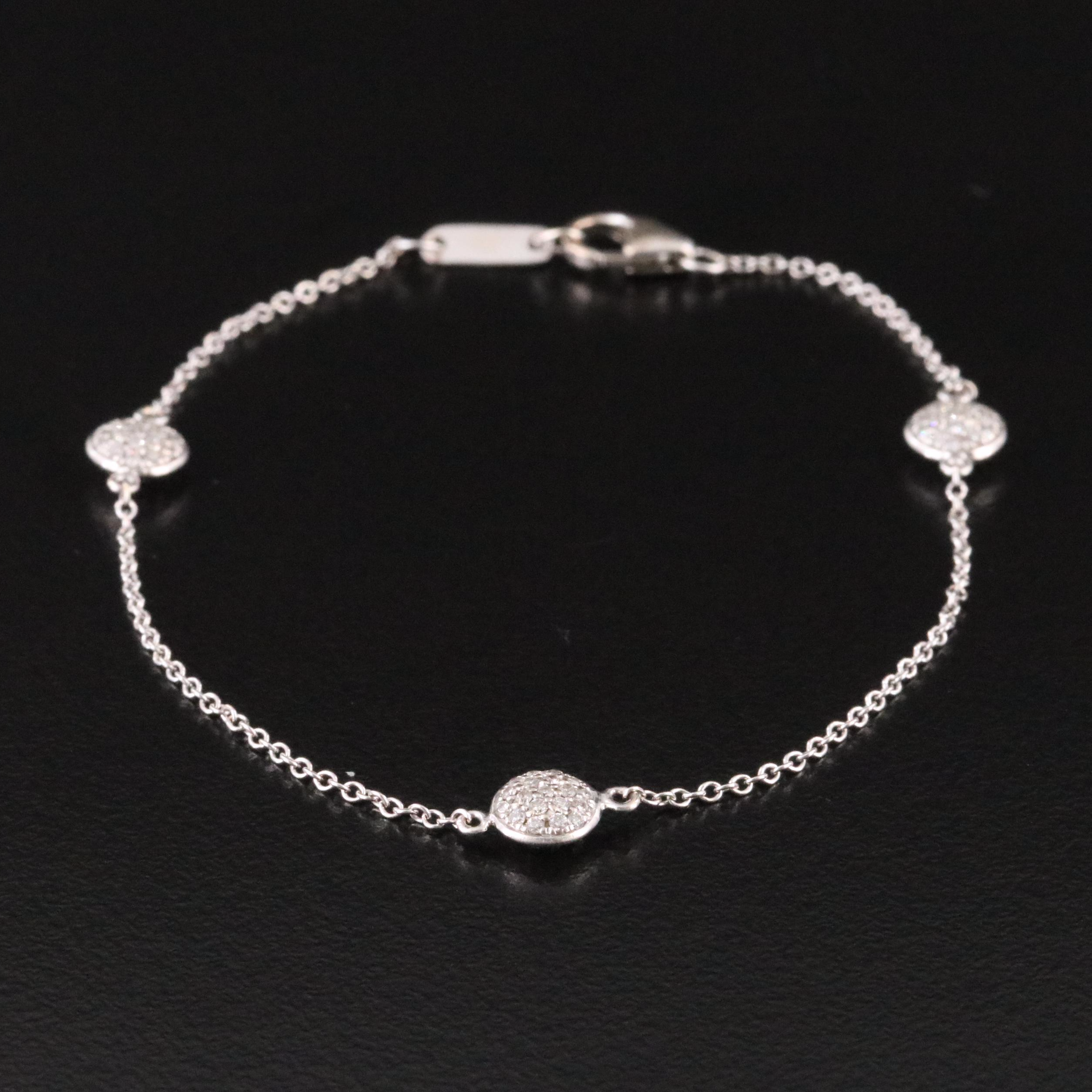 14K 0.50 CTW Diamond Station Bracelet