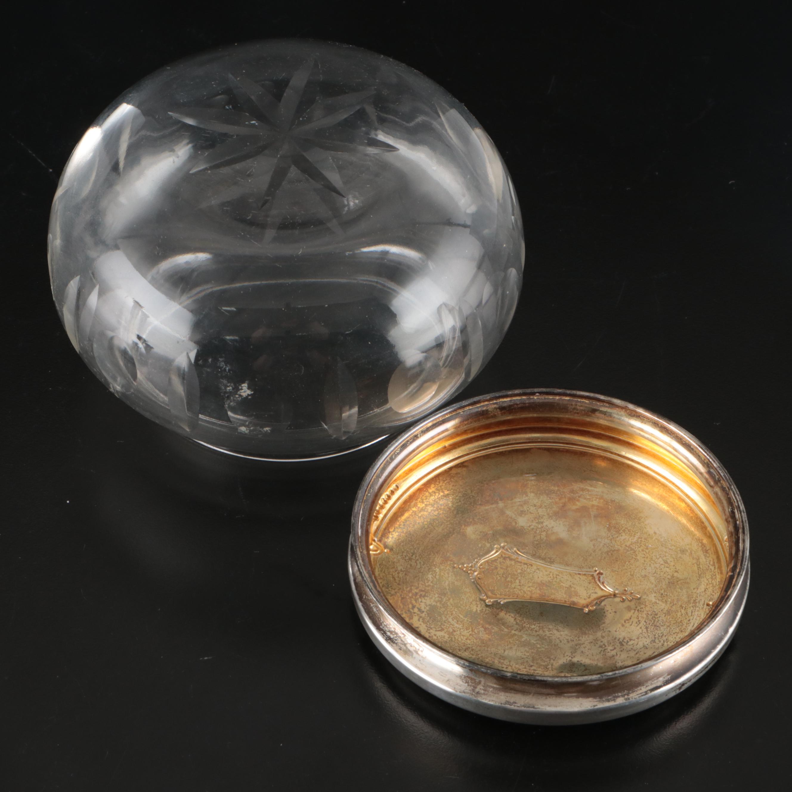 Towle Sterling Candle Holders, Empire Sterling Shakers, and Sterling Vanity Jar