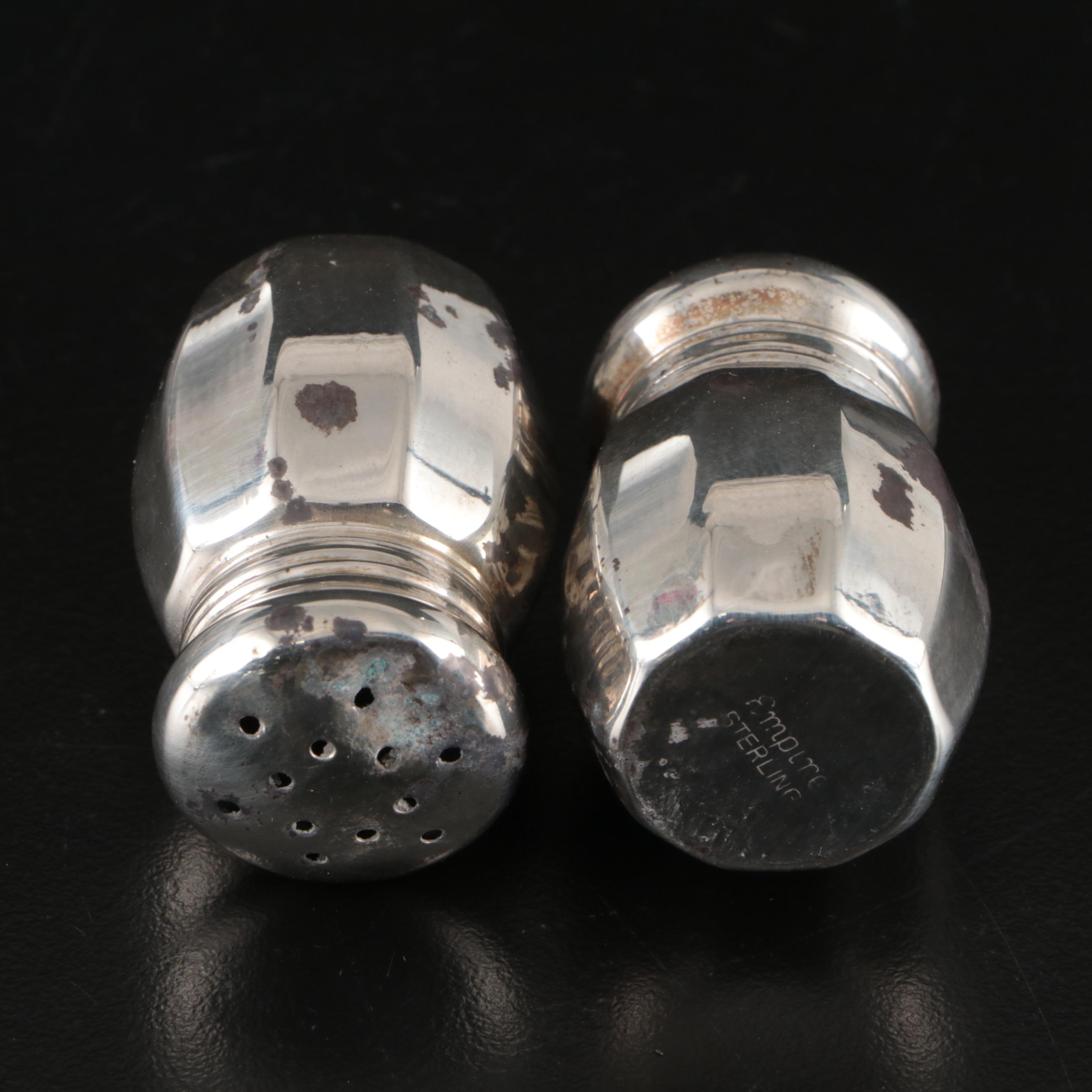 Towle Sterling Candle Holders, Empire Sterling Shakers, and Sterling Vanity Jar