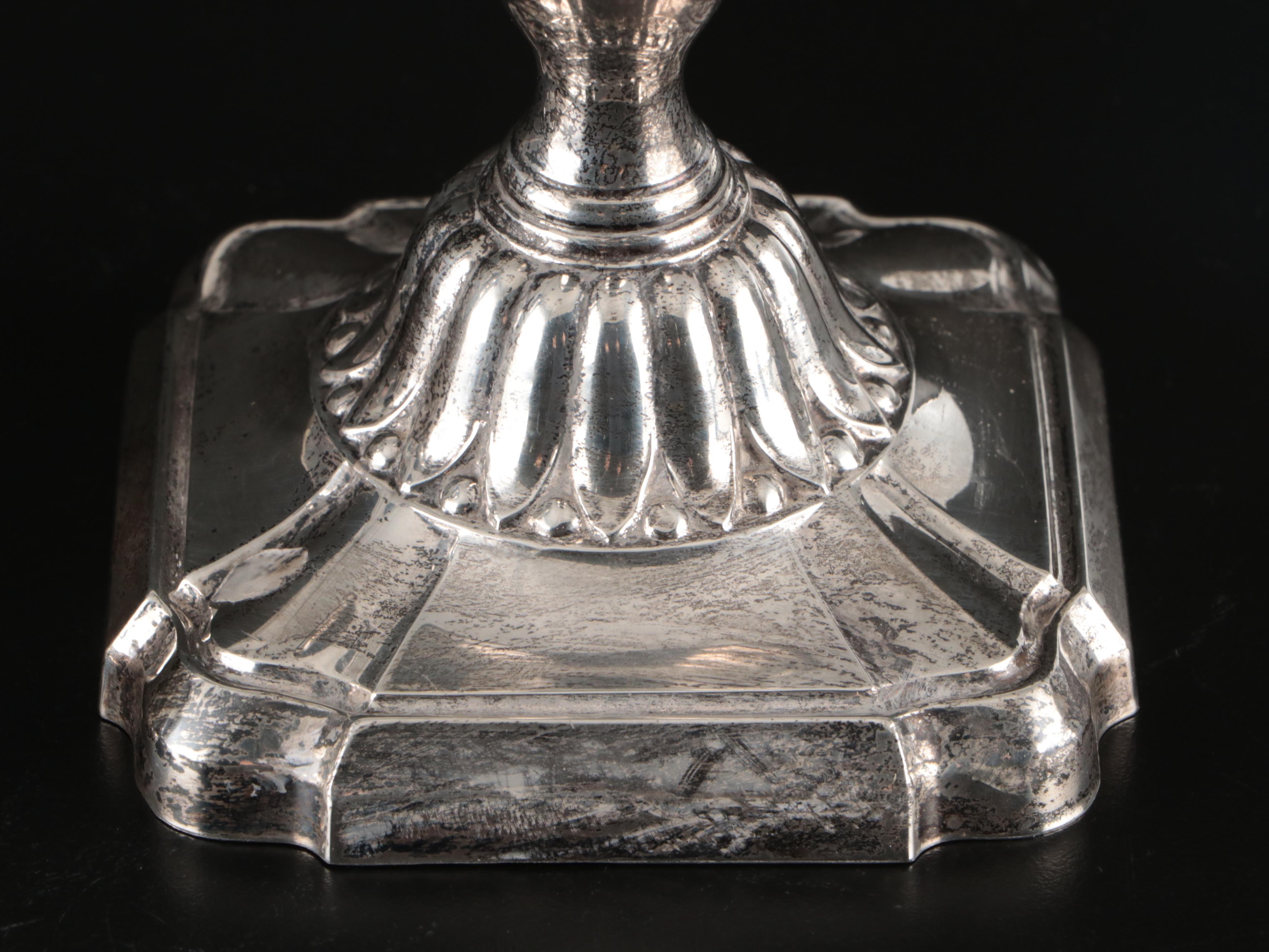 Towle Sterling Candle Holders, Empire Sterling Shakers, and Sterling Vanity Jar