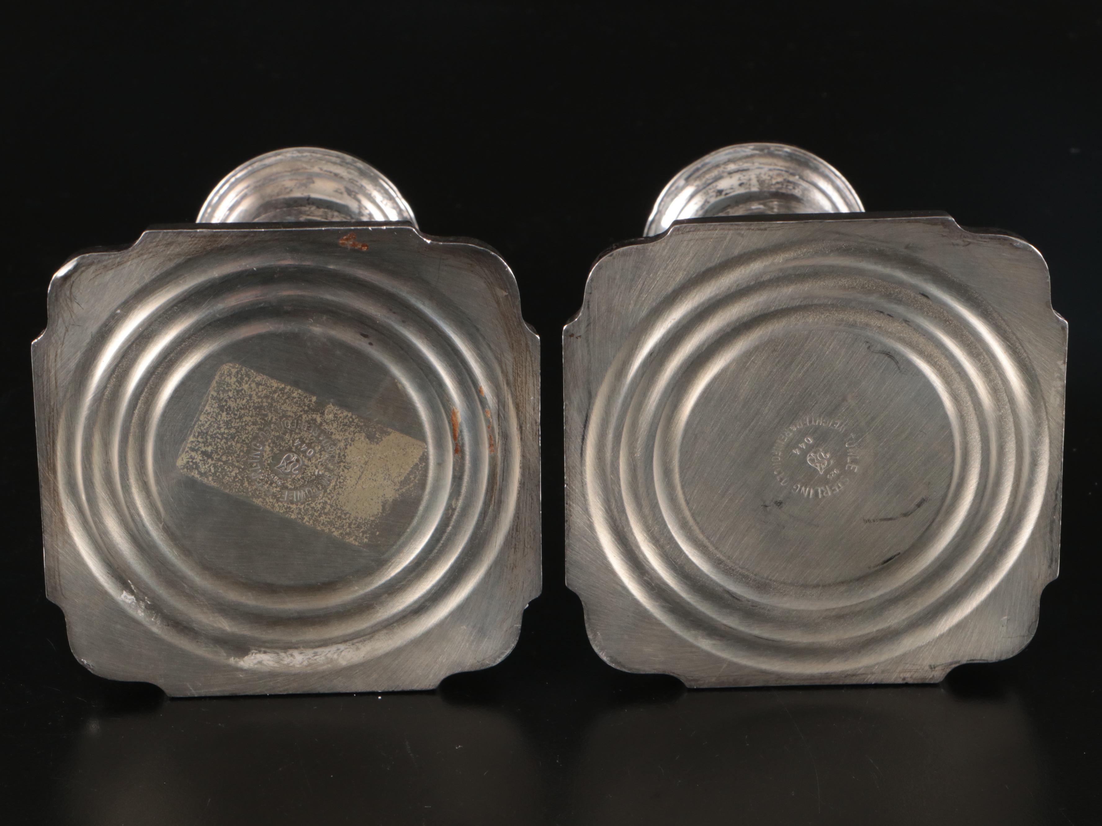 Towle Sterling Candle Holders, Empire Sterling Shakers, and Sterling Vanity Jar