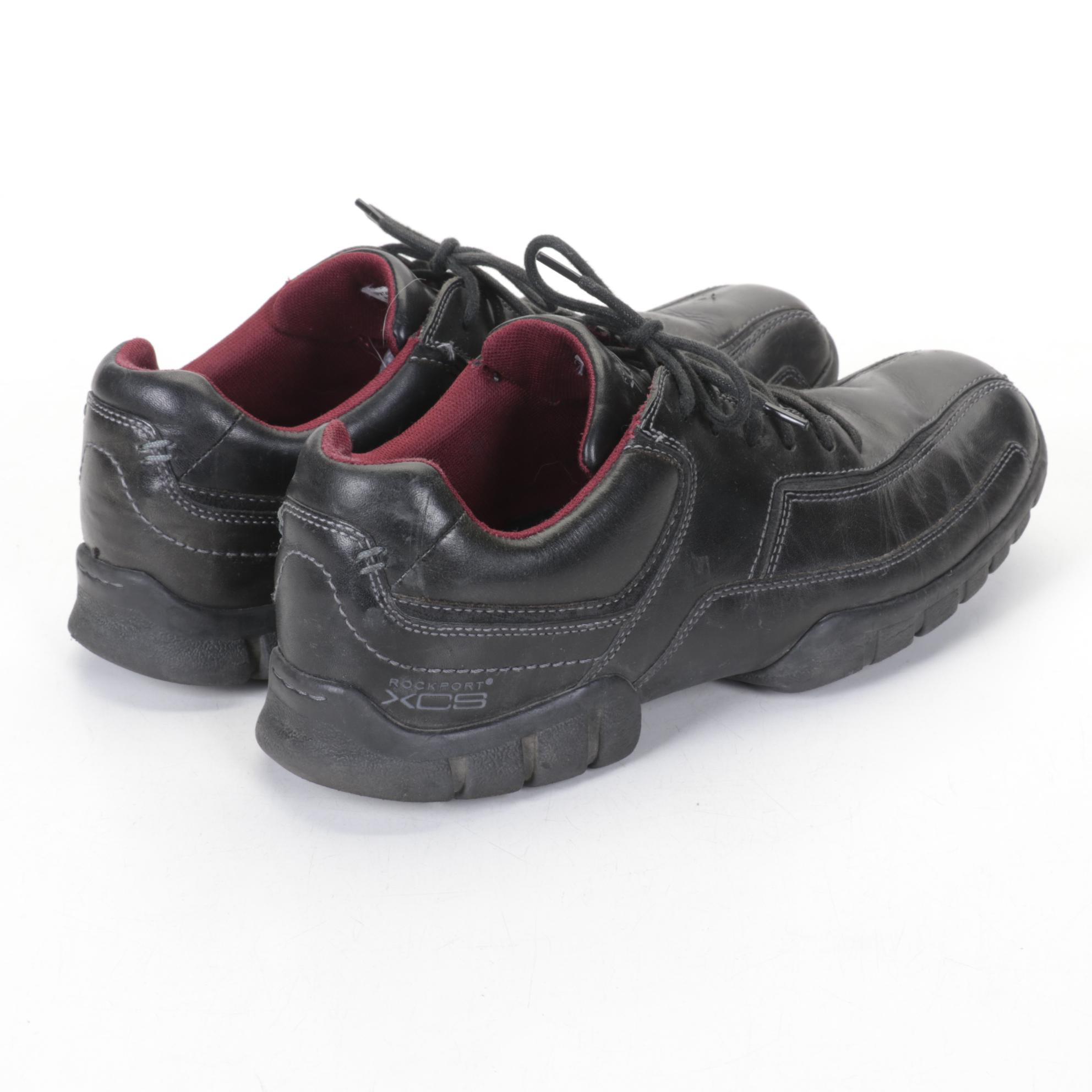 Men's Rockport XCS Black Leather Casual Lace-Ups & Brown Leather Dress Shoes, 10