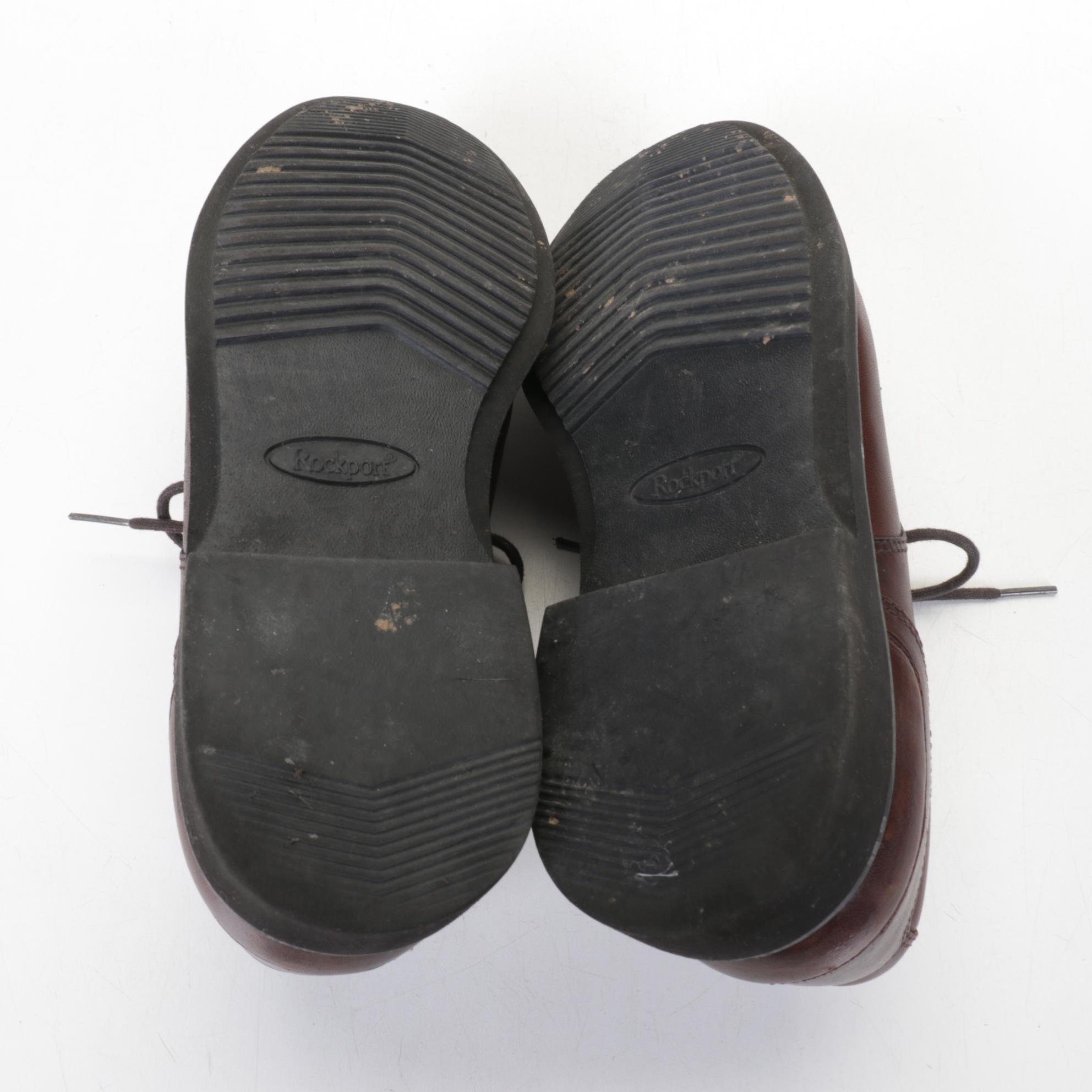 Men's Rockport XCS Black Leather Casual Lace-Ups & Brown Leather Dress Shoes, 10