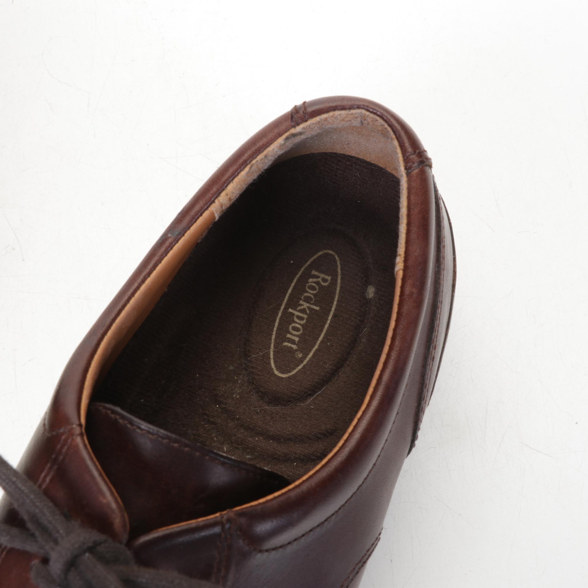 Men's Rockport XCS Black Leather Casual Lace-Ups & Brown Leather Dress Shoes, 10