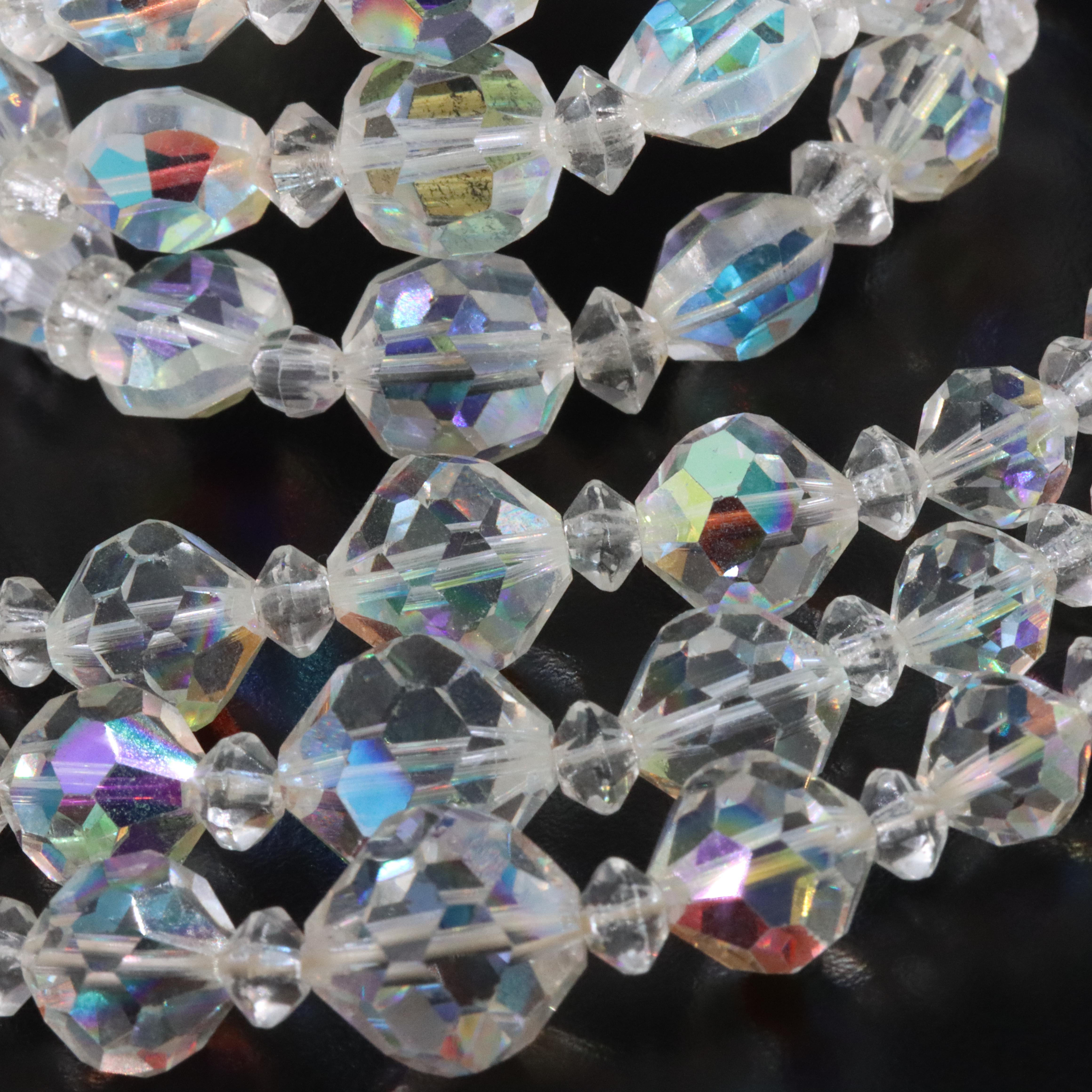 Vintage Aurora Borealis Crystal Necklace and Bracelet