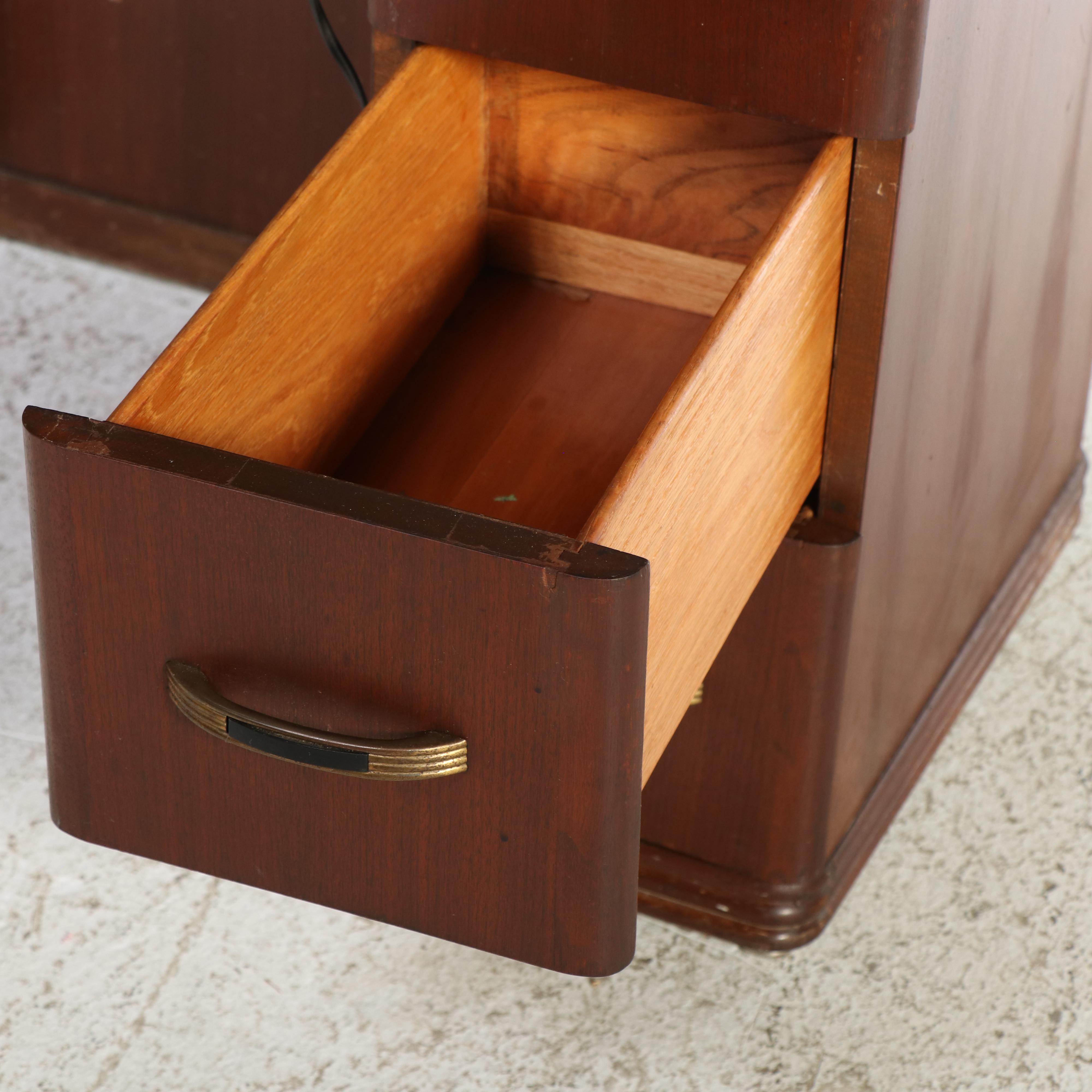 White Model 933 Sewing Machine Cabinet with Dresser Mirror, Mid-20th Century