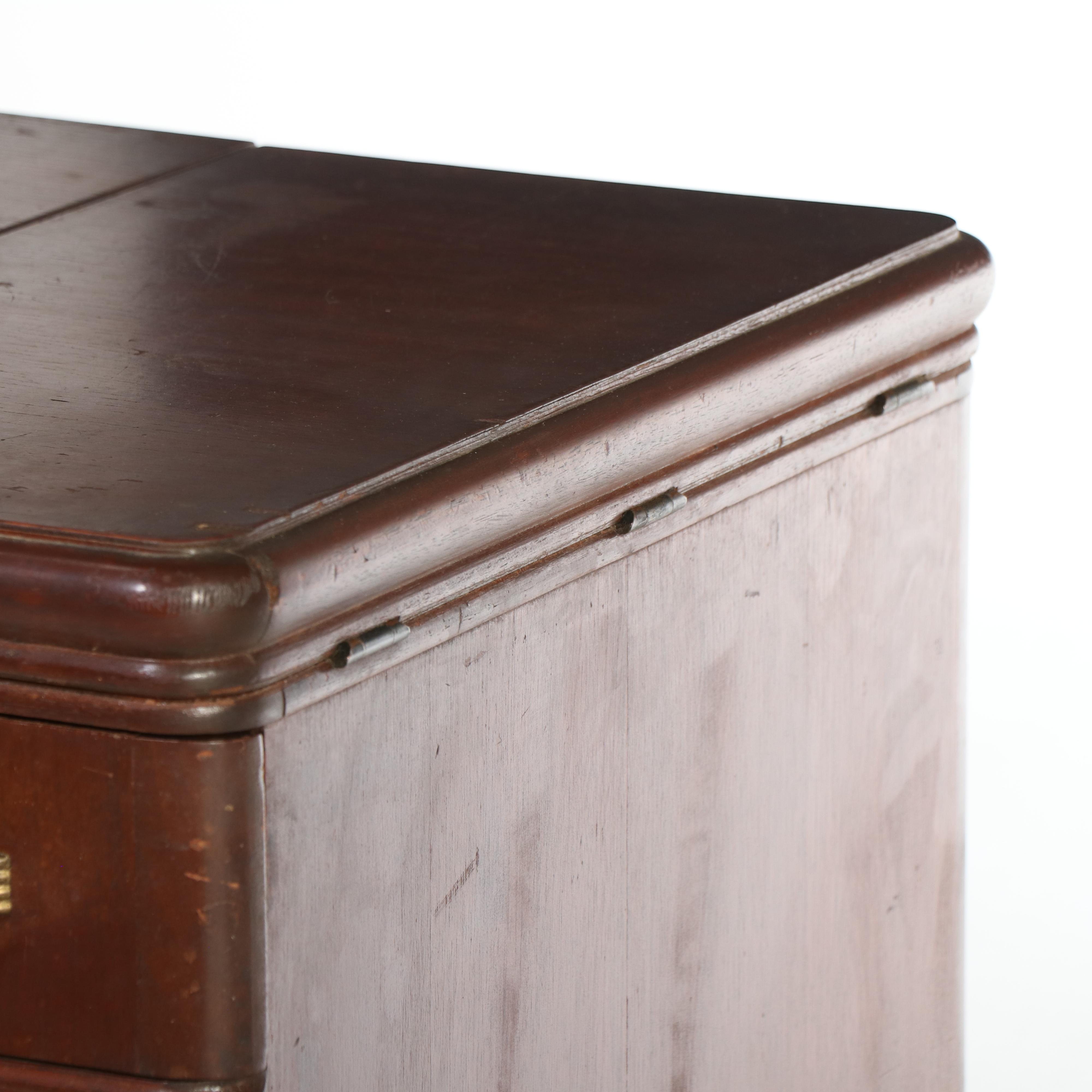 White Model 933 Sewing Machine Cabinet with Dresser Mirror, Mid-20th Century