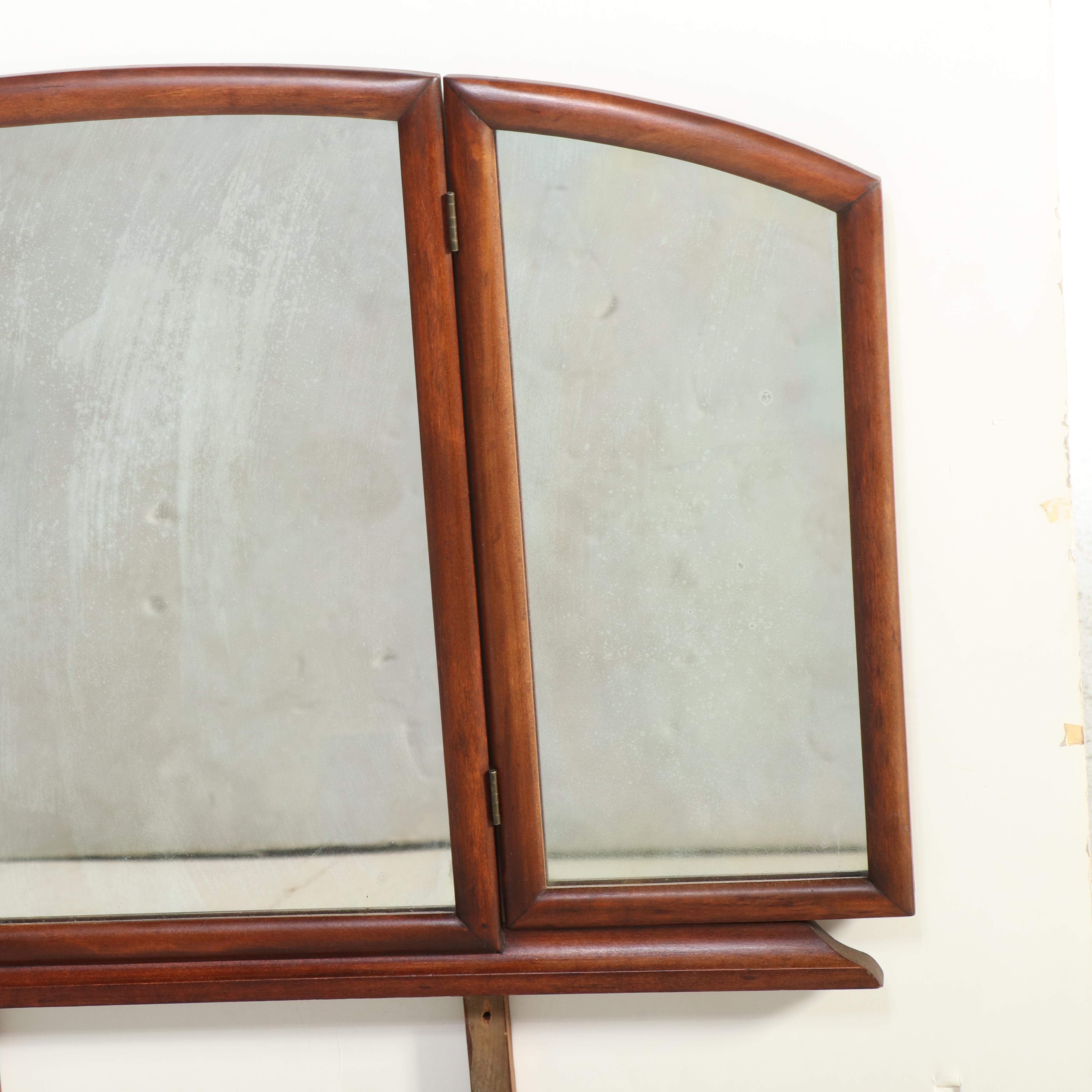 White Model 933 Sewing Machine Cabinet with Dresser Mirror, Mid-20th Century