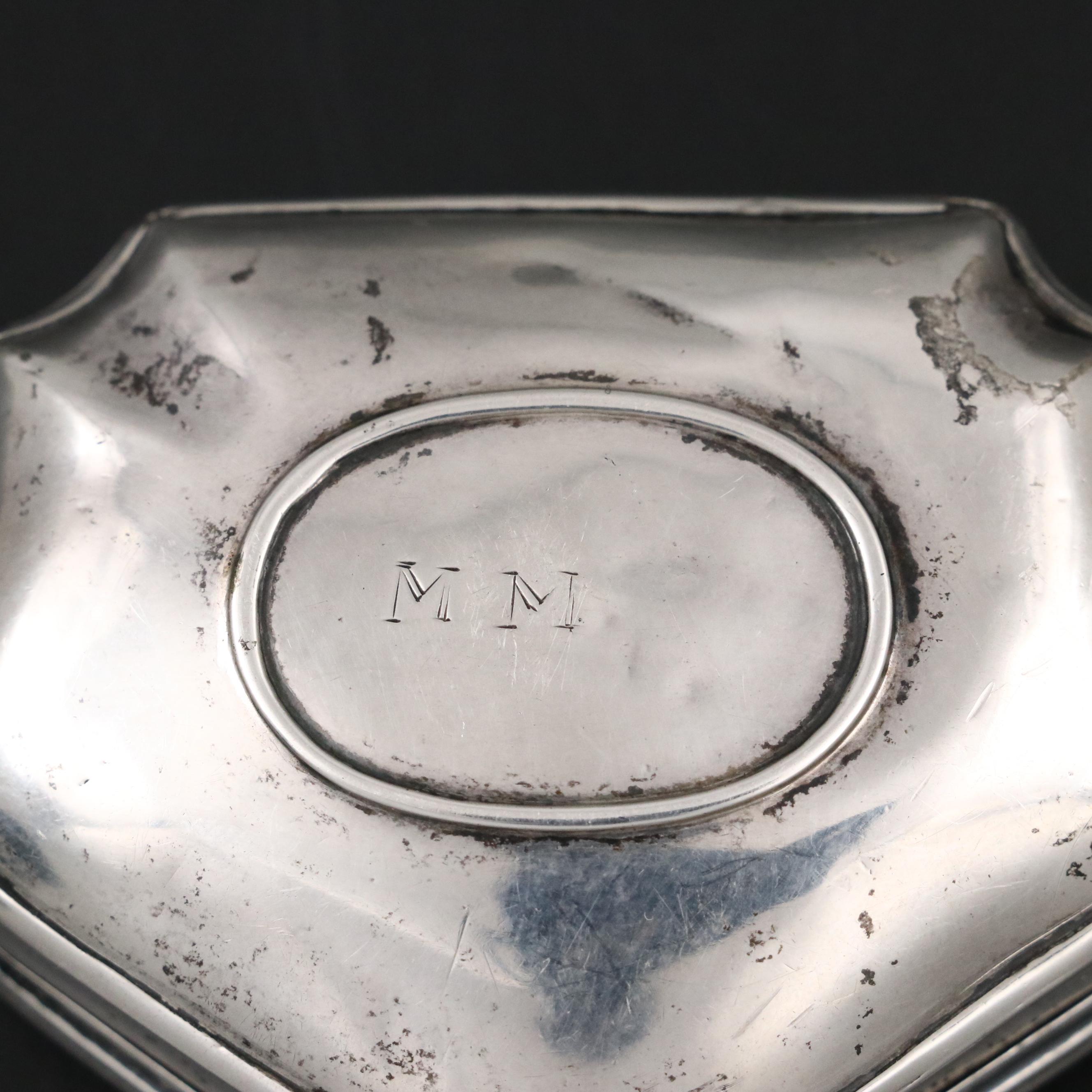 European Goldstone and 800 Silver Snuff Box, 19th Century