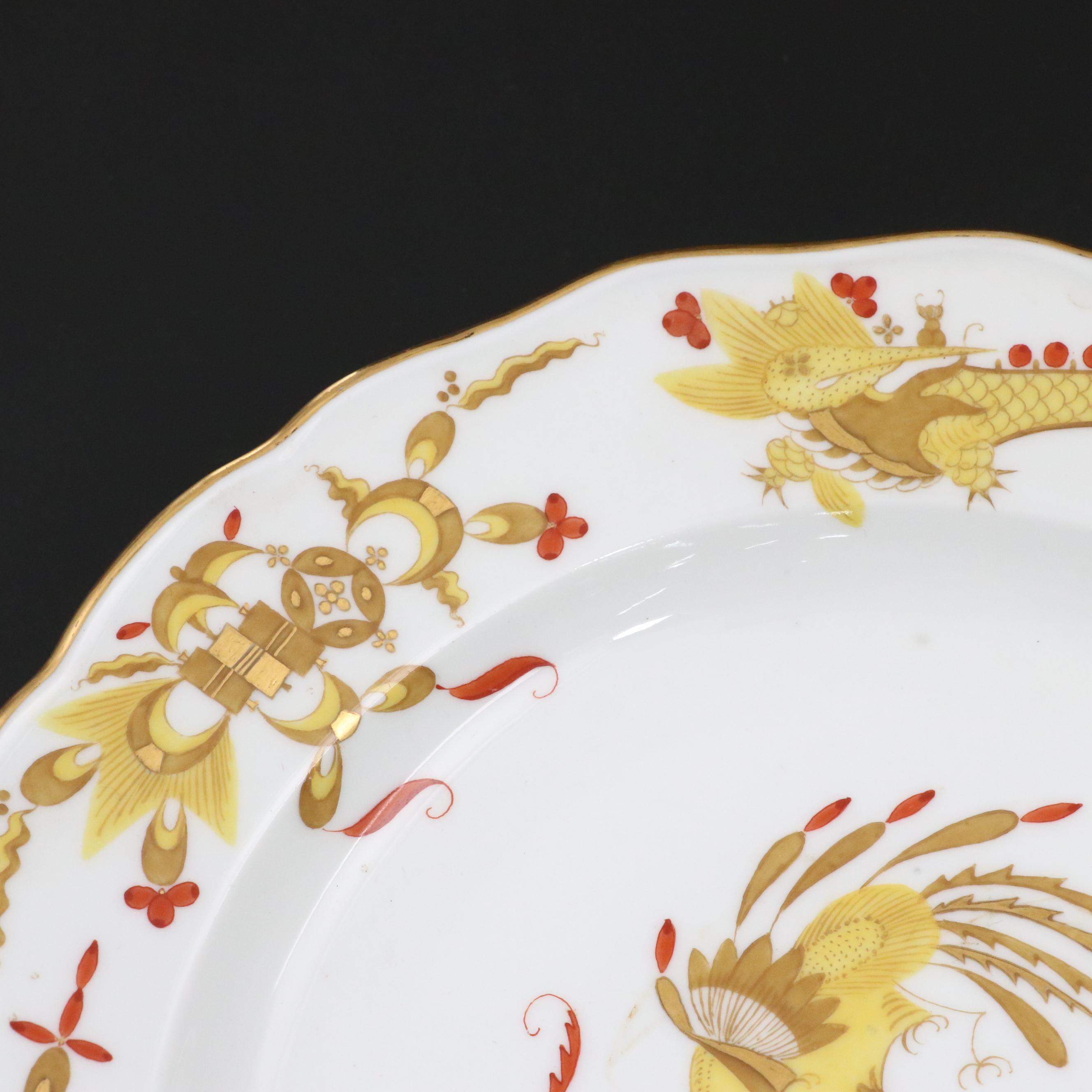 Pair of Meissen Porcelain "Yellow Dragon" Plates, 20th Century