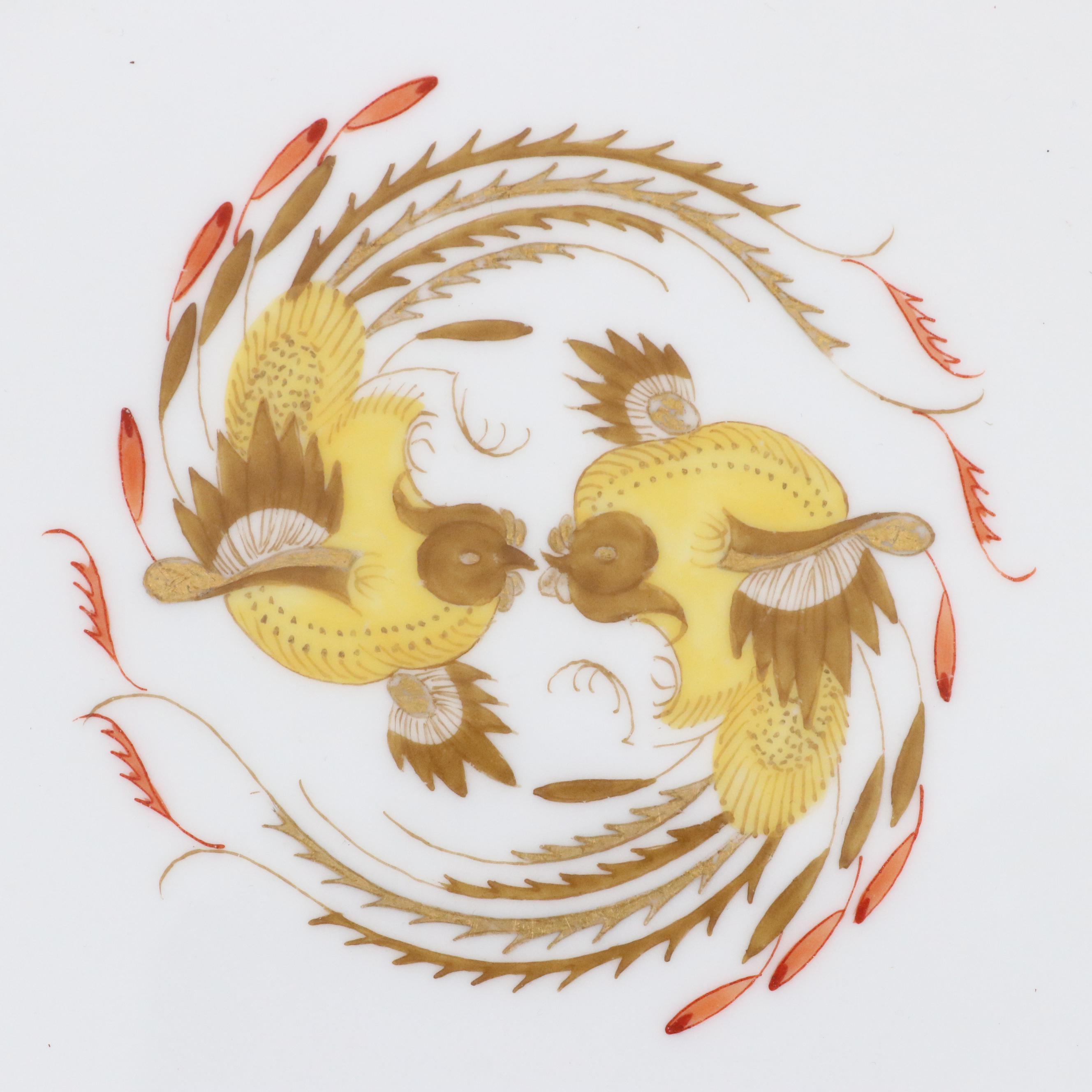 Pair of Meissen Porcelain "Yellow Dragon" Plates, 20th Century