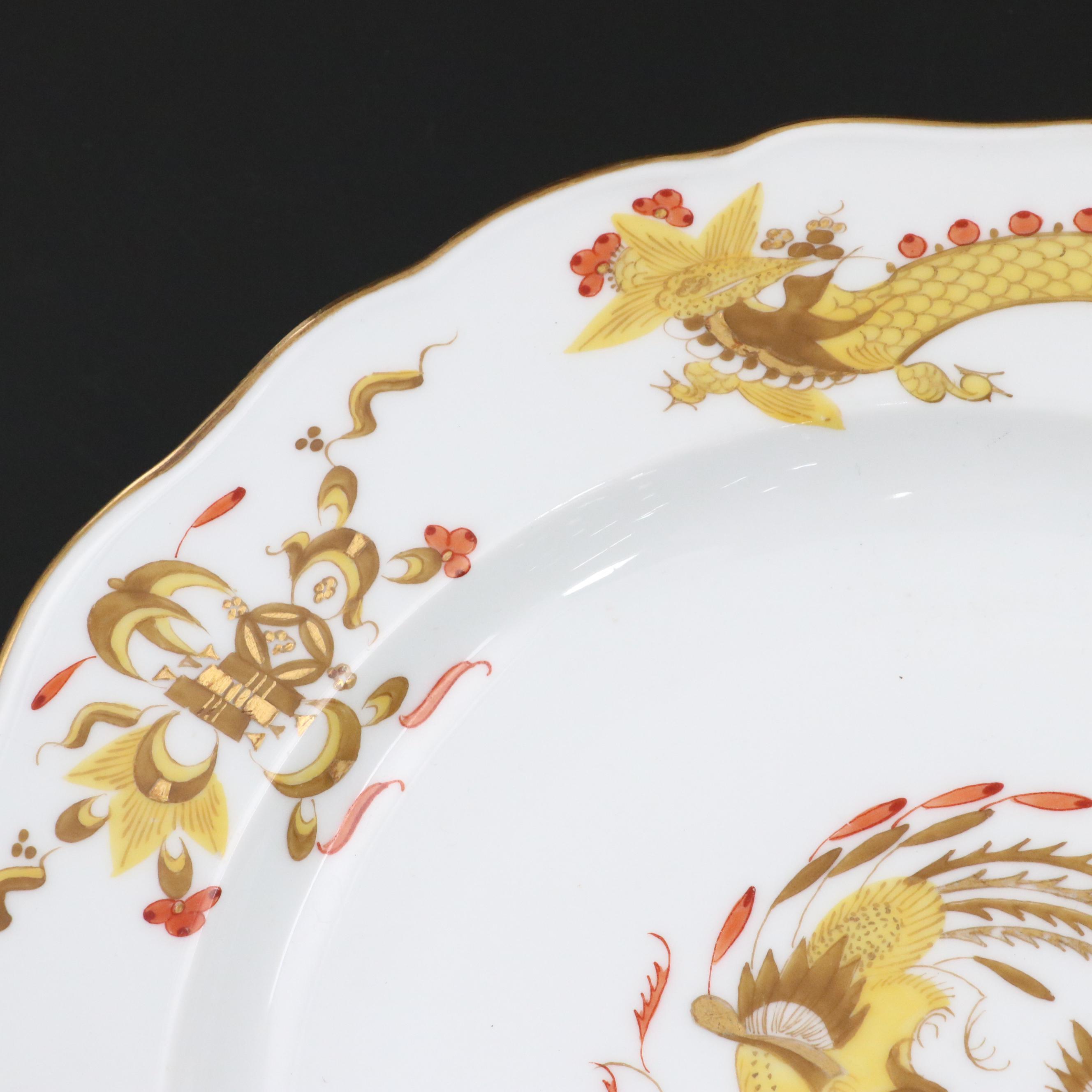 Pair of Meissen Porcelain "Yellow Dragon" Plates, 20th Century