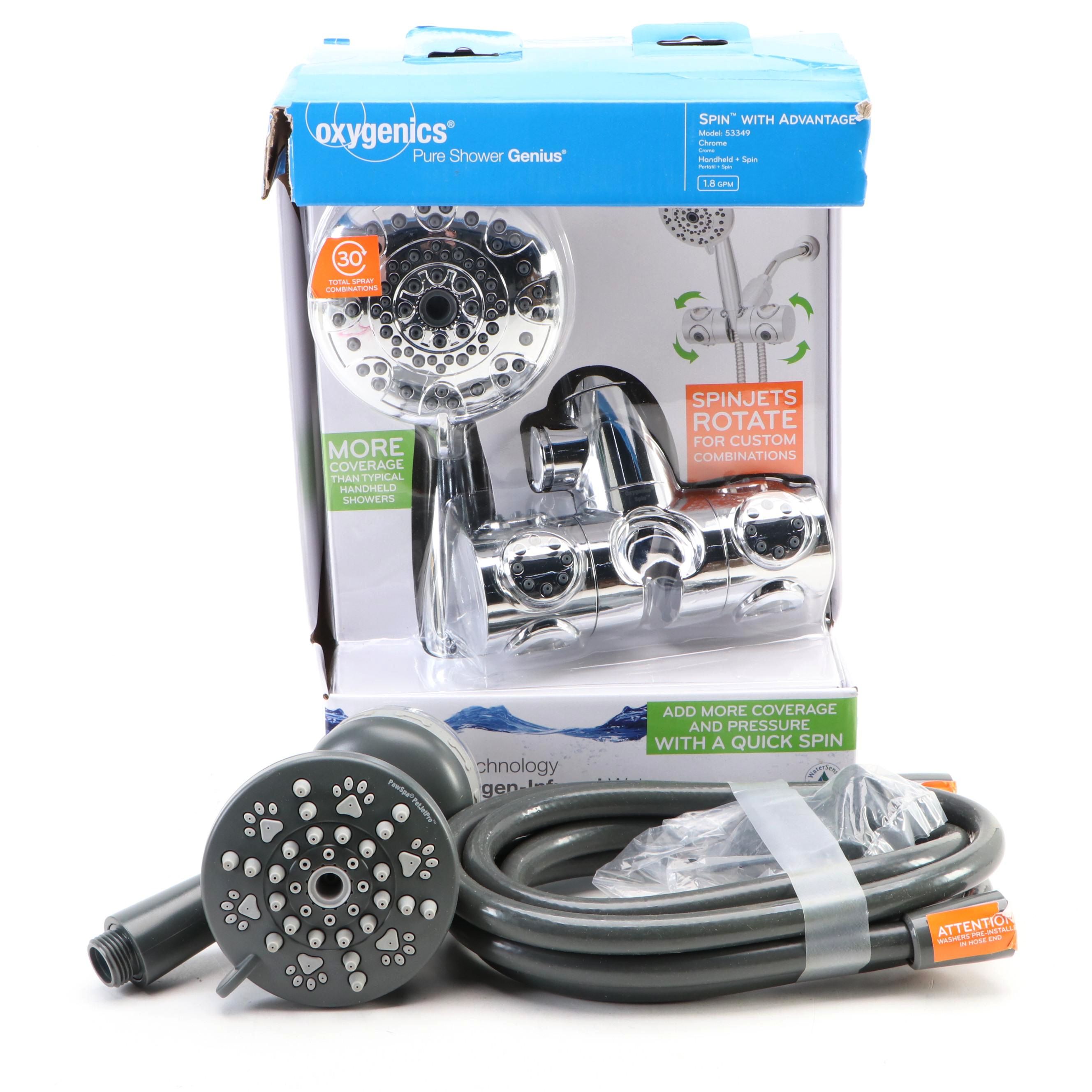 Oxygenics Dual Spin Hand Shower with PawSpa Pet Hand Shower