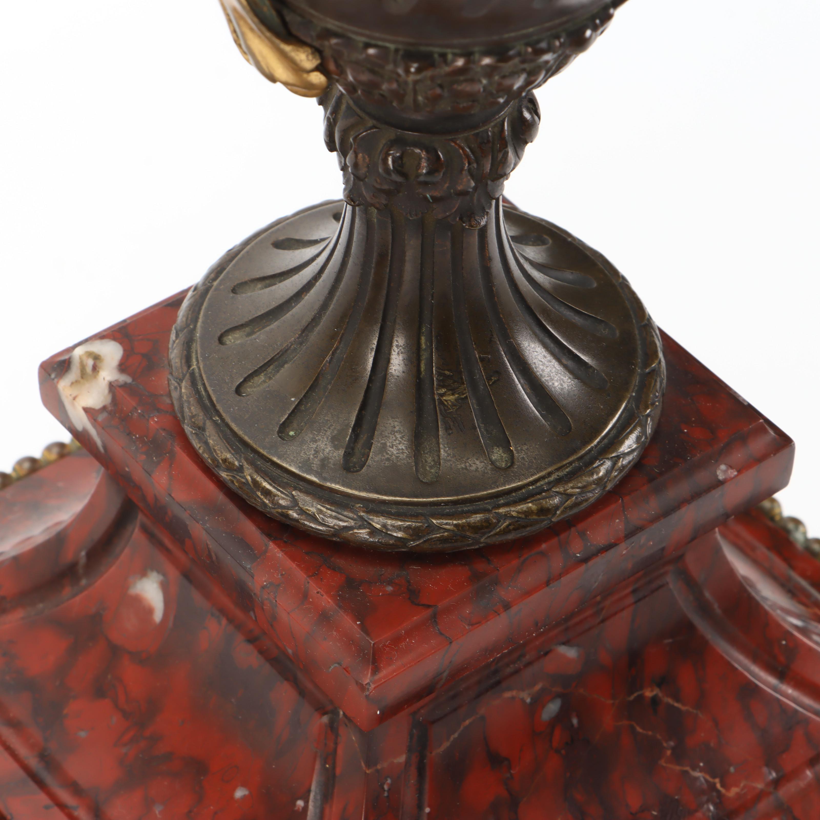 French Empire Bronze and Marble Candelabra