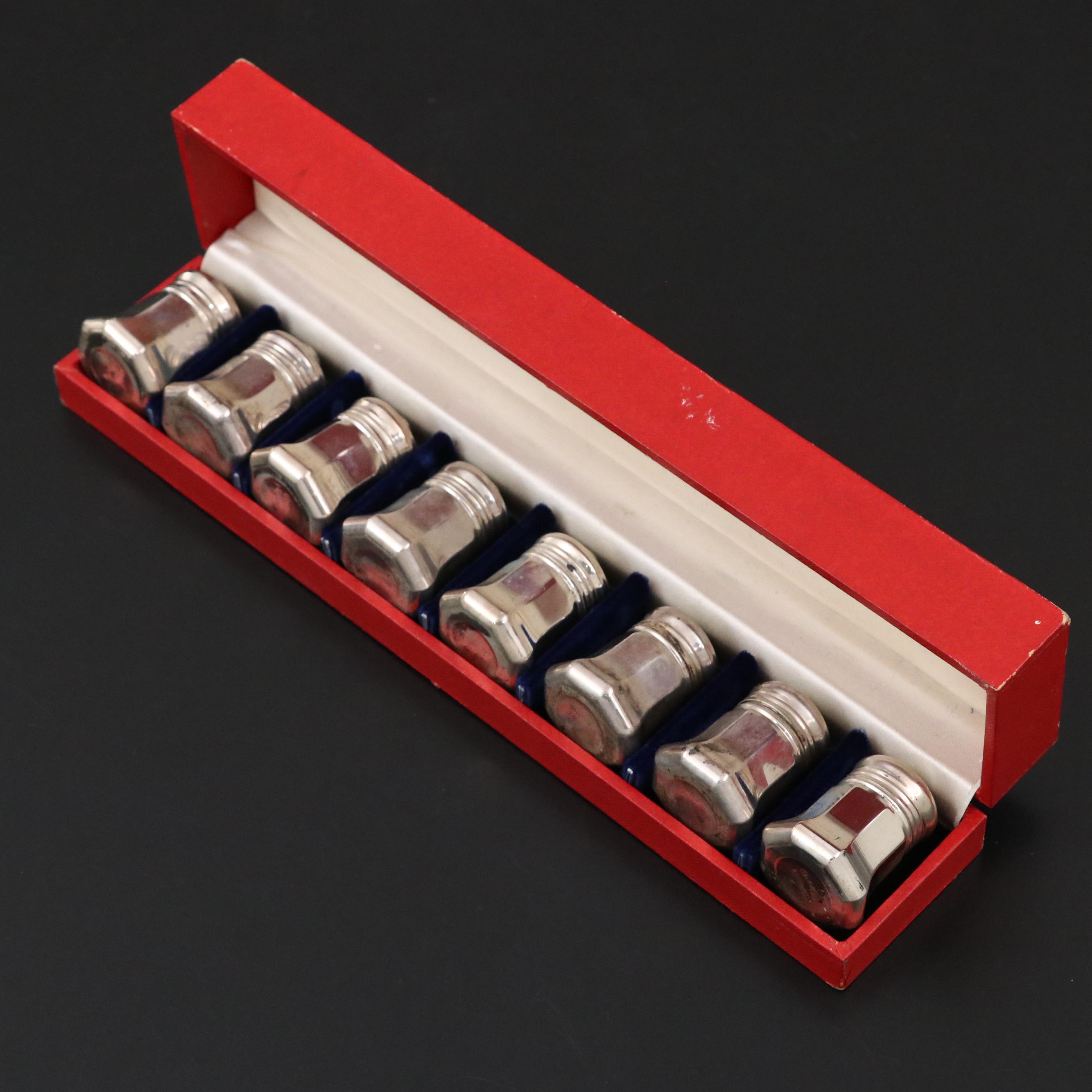 Cartier Sterling Silver Individual Salt and Pepper Shakers with Presentation Box