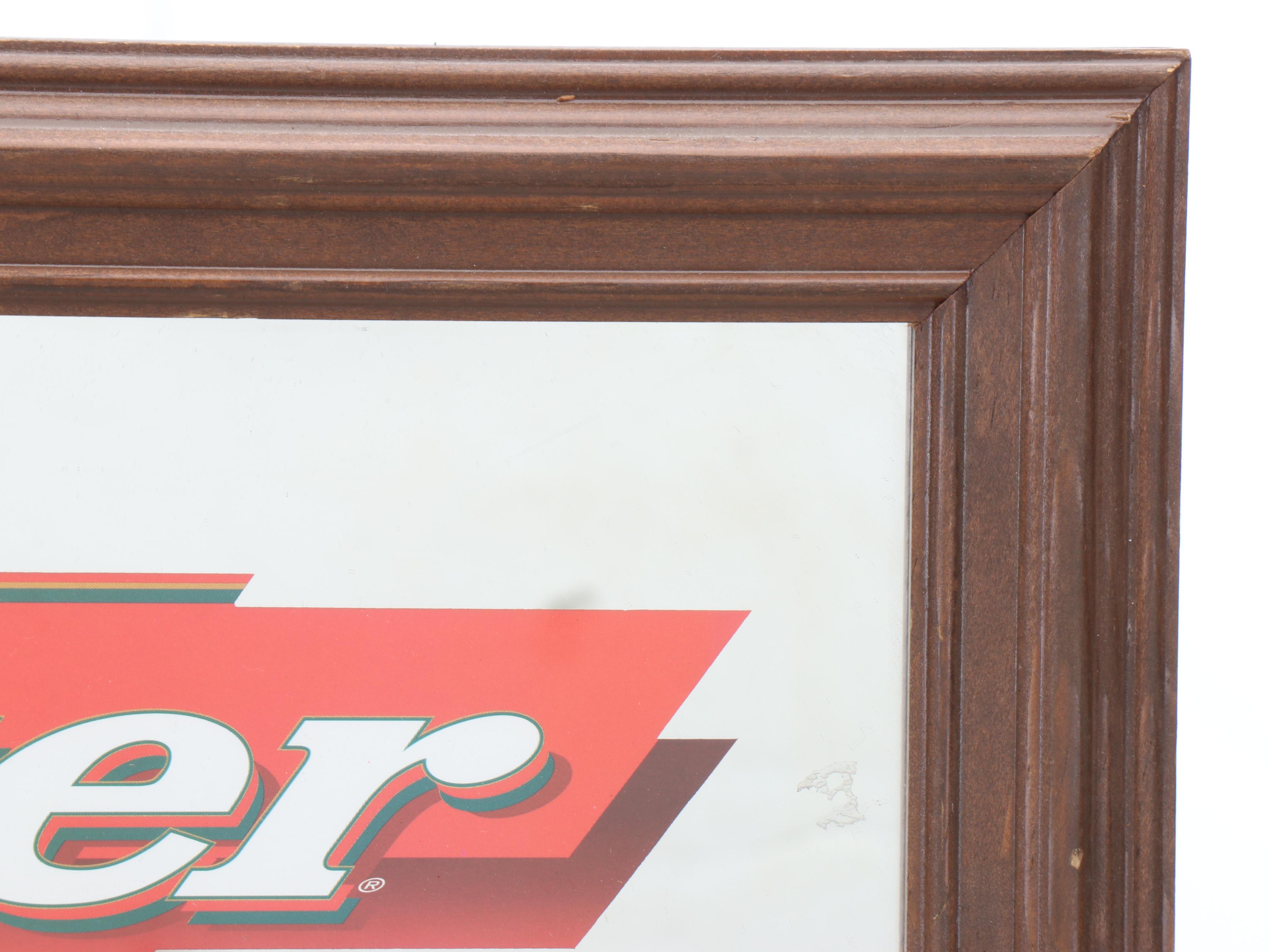 Anheuser-Busch Budweiser Framed Mirror, Late 20th Century