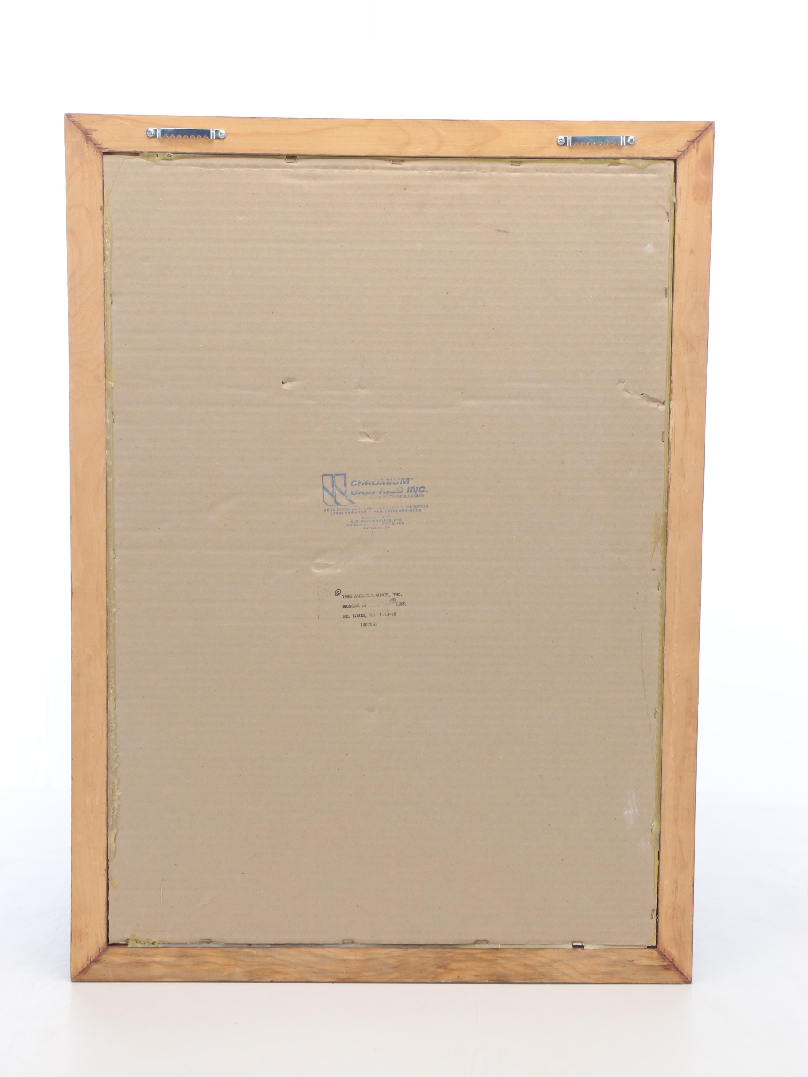 Anheuser-Busch Budweiser Framed Mirror, Late 20th Century