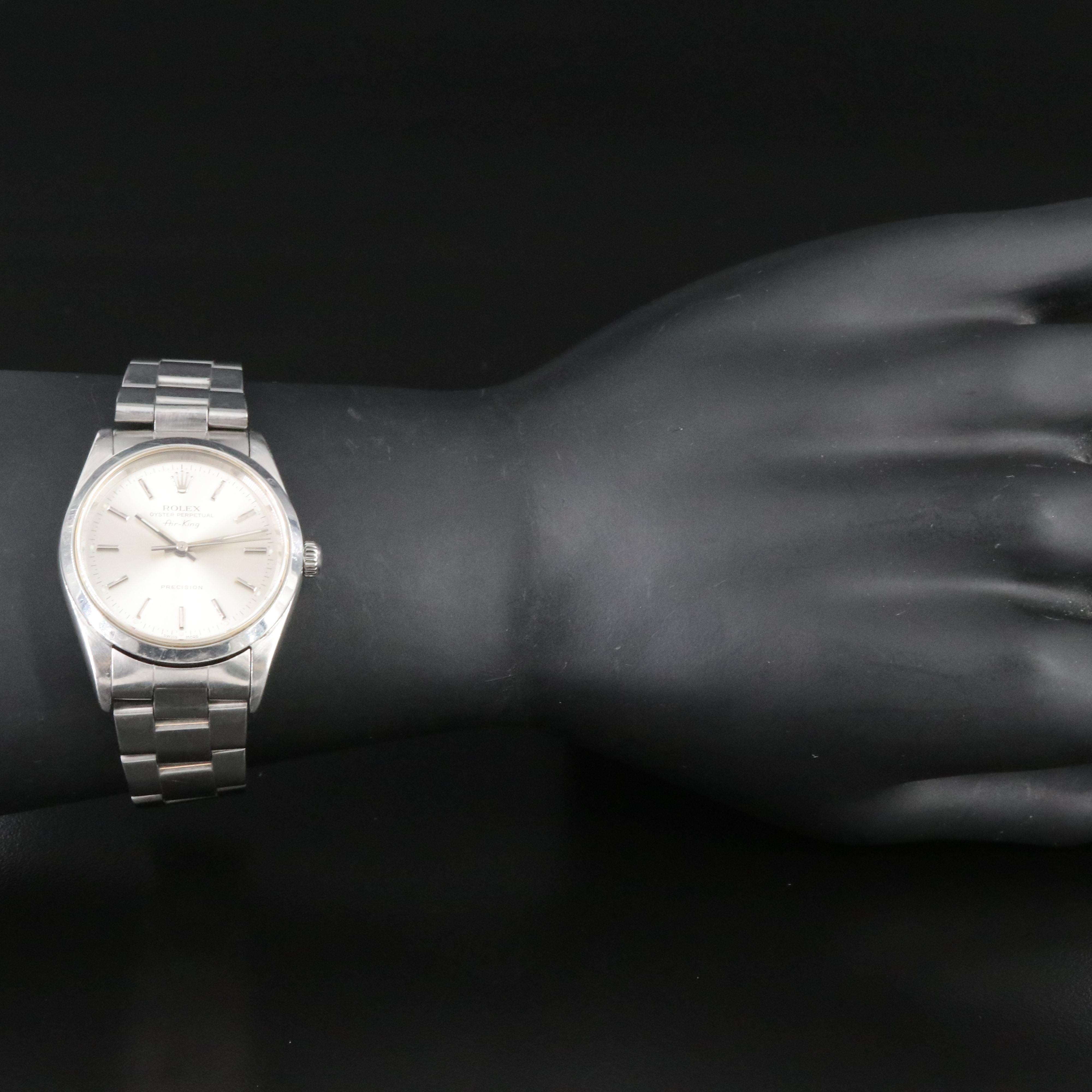 Rolex Air-King 14000M Silver Dial 34mm Steel Automatic Watch