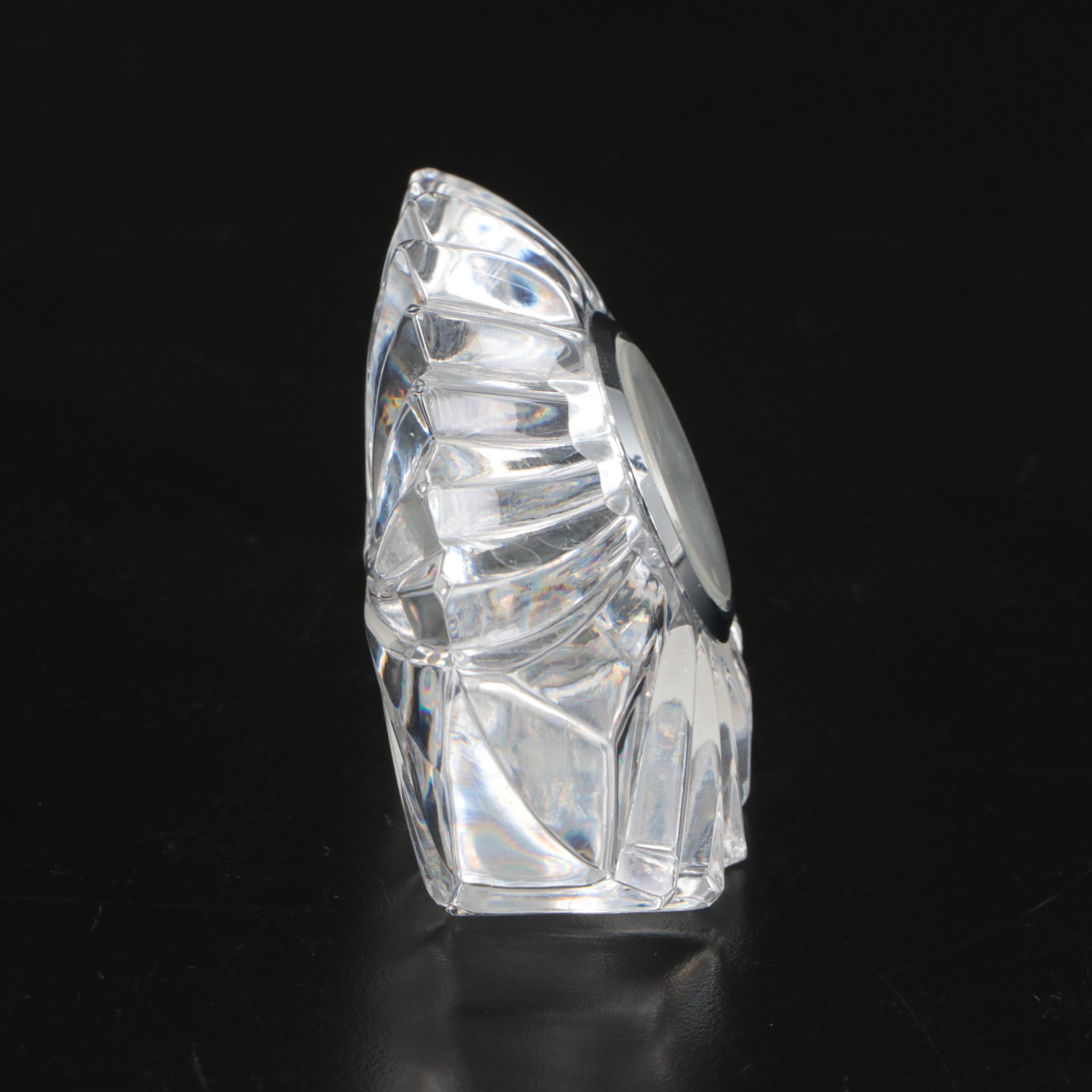 Petrossian Silver Plated Platter and Caviar Server with Waterford Desk Clocks