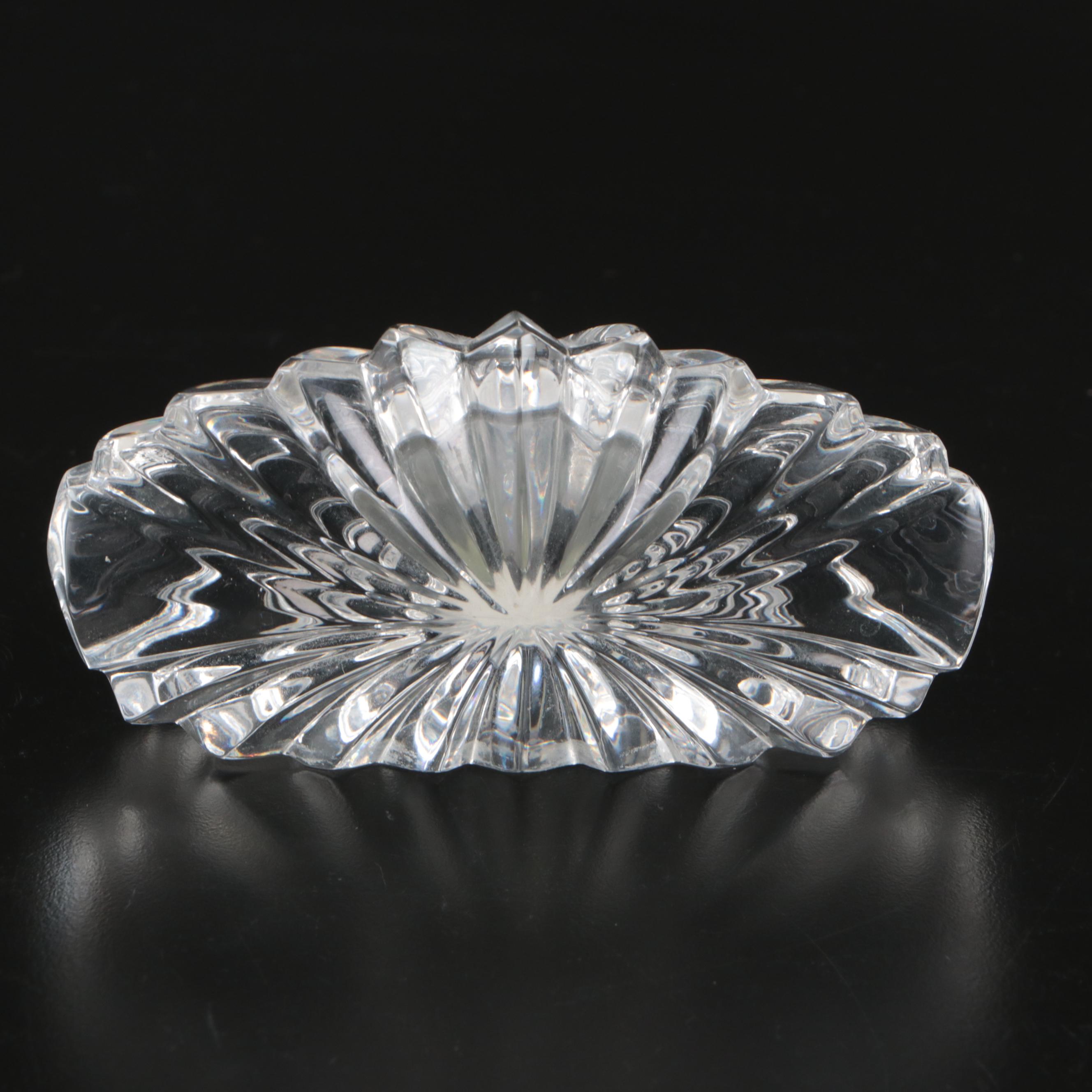 Petrossian Silver Plated Platter and Caviar Server with Waterford Desk Clocks