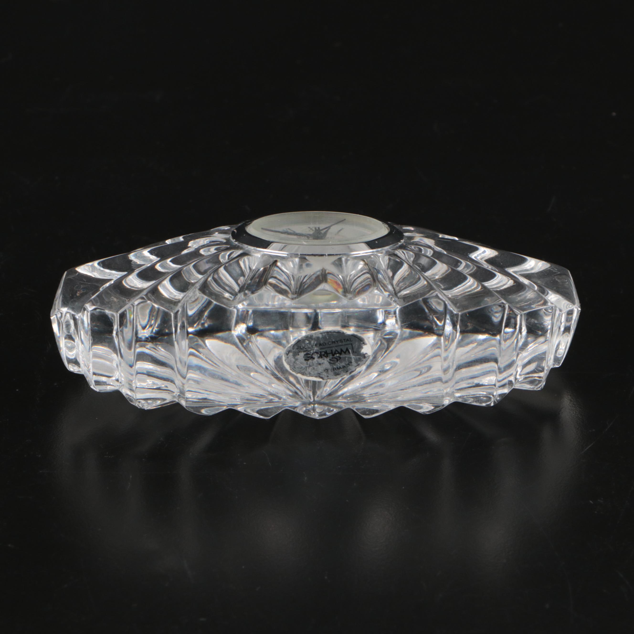 Petrossian Silver Plated Platter and Caviar Server with Waterford Desk Clocks