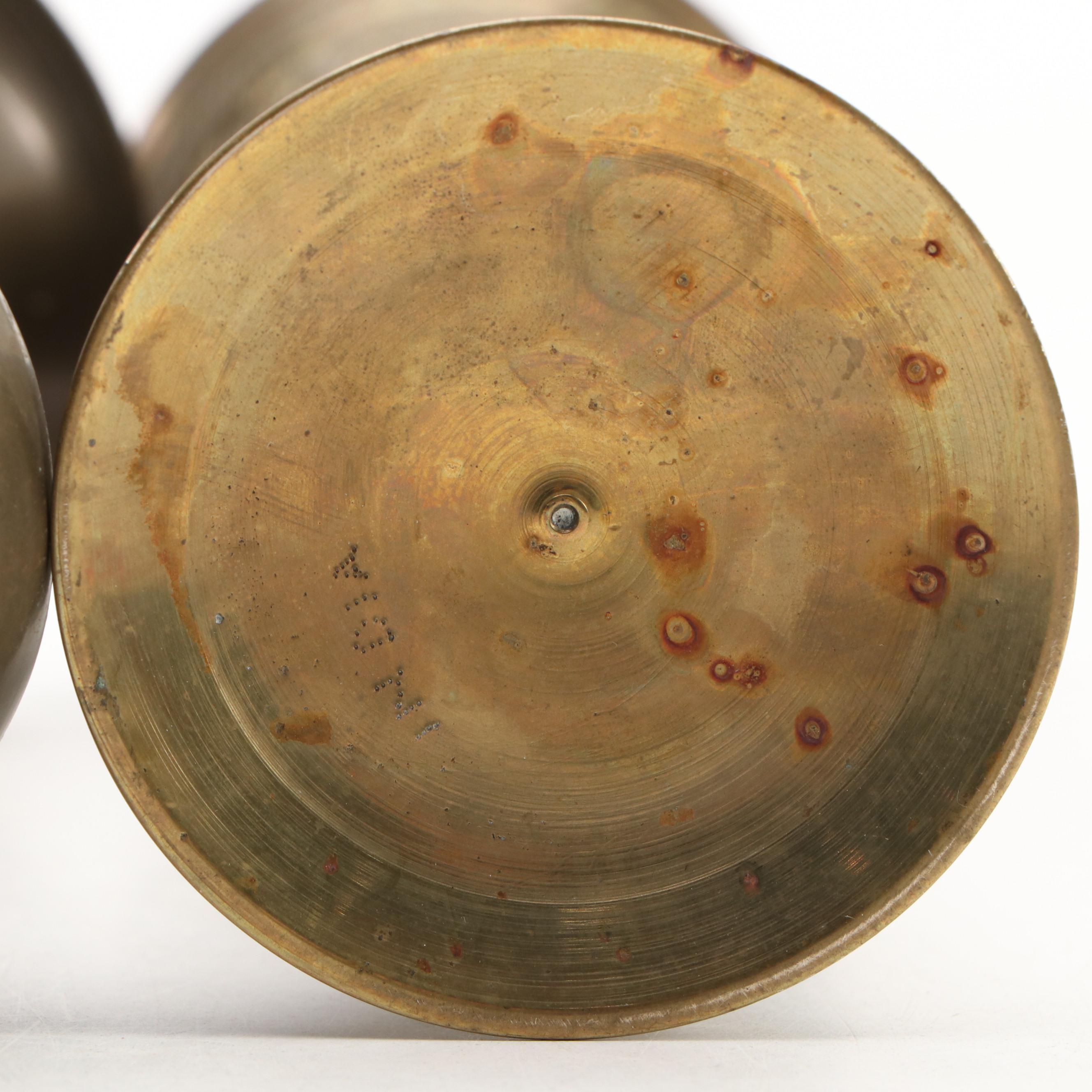 Brass Bud Vases with Embossed Pitcher and Dhokra Owl Figure