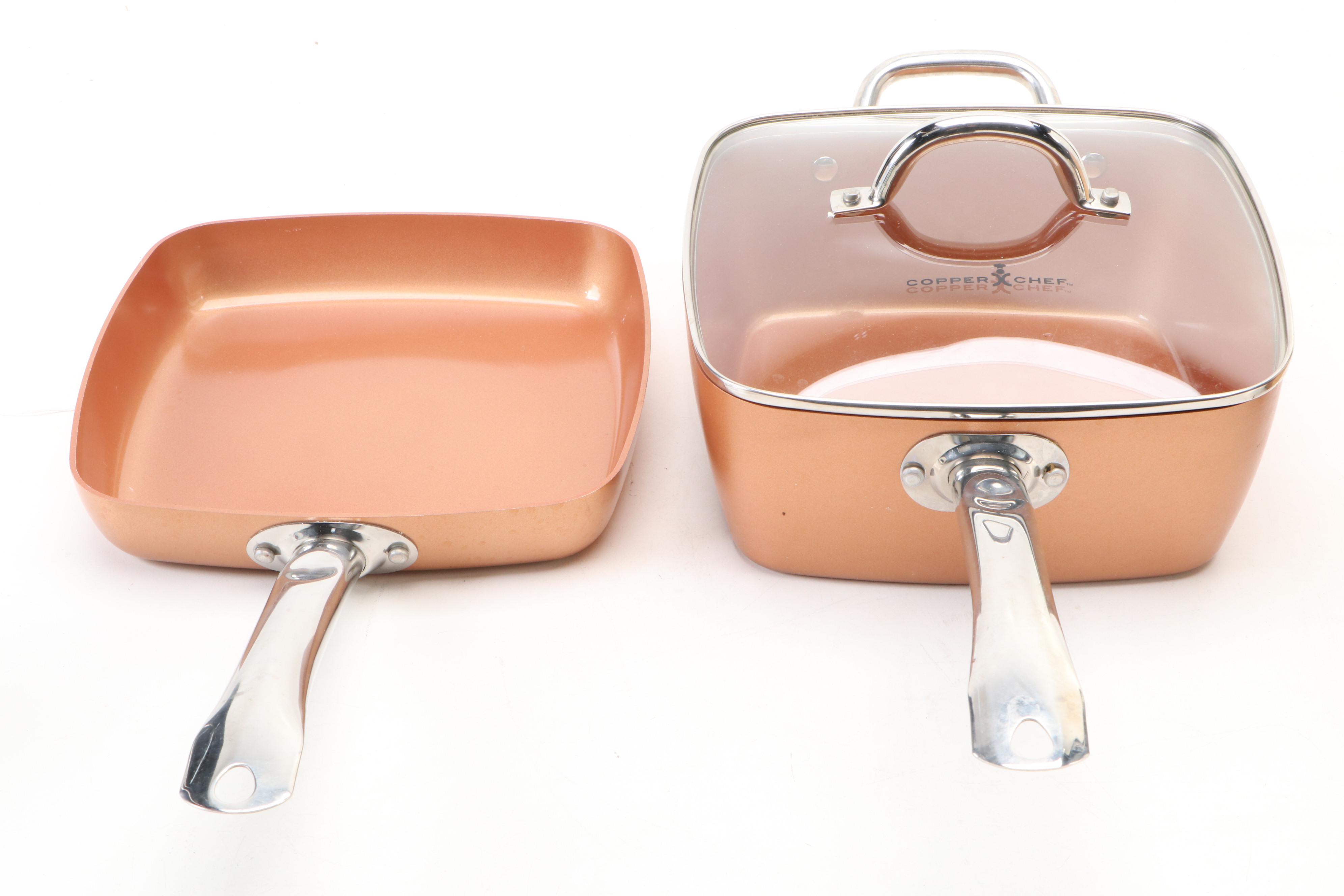 Copper Chef Deep Square Copper Pan with Other Kitchenware