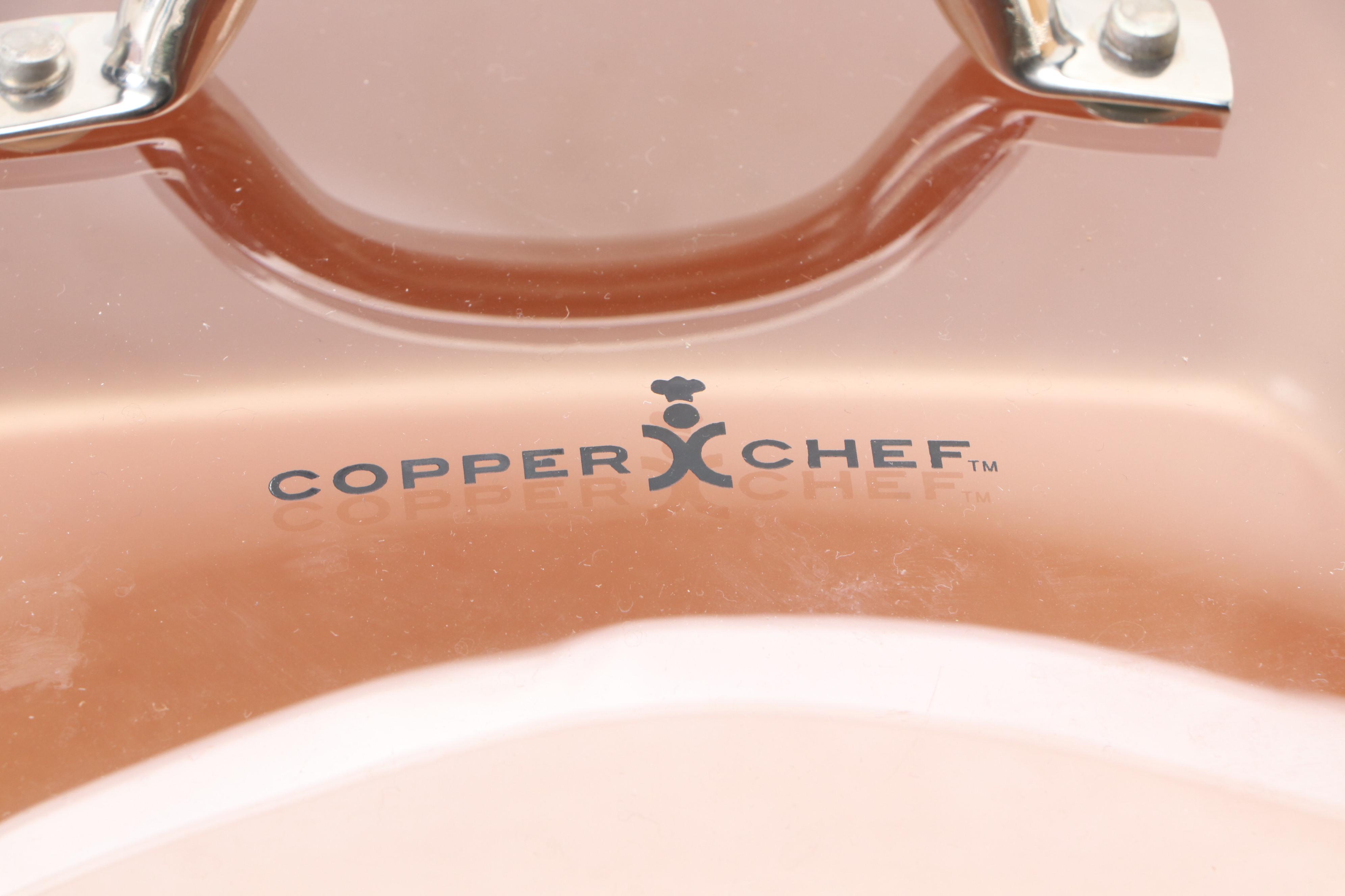 Copper Chef Deep Square Copper Pan with Other Kitchenware
