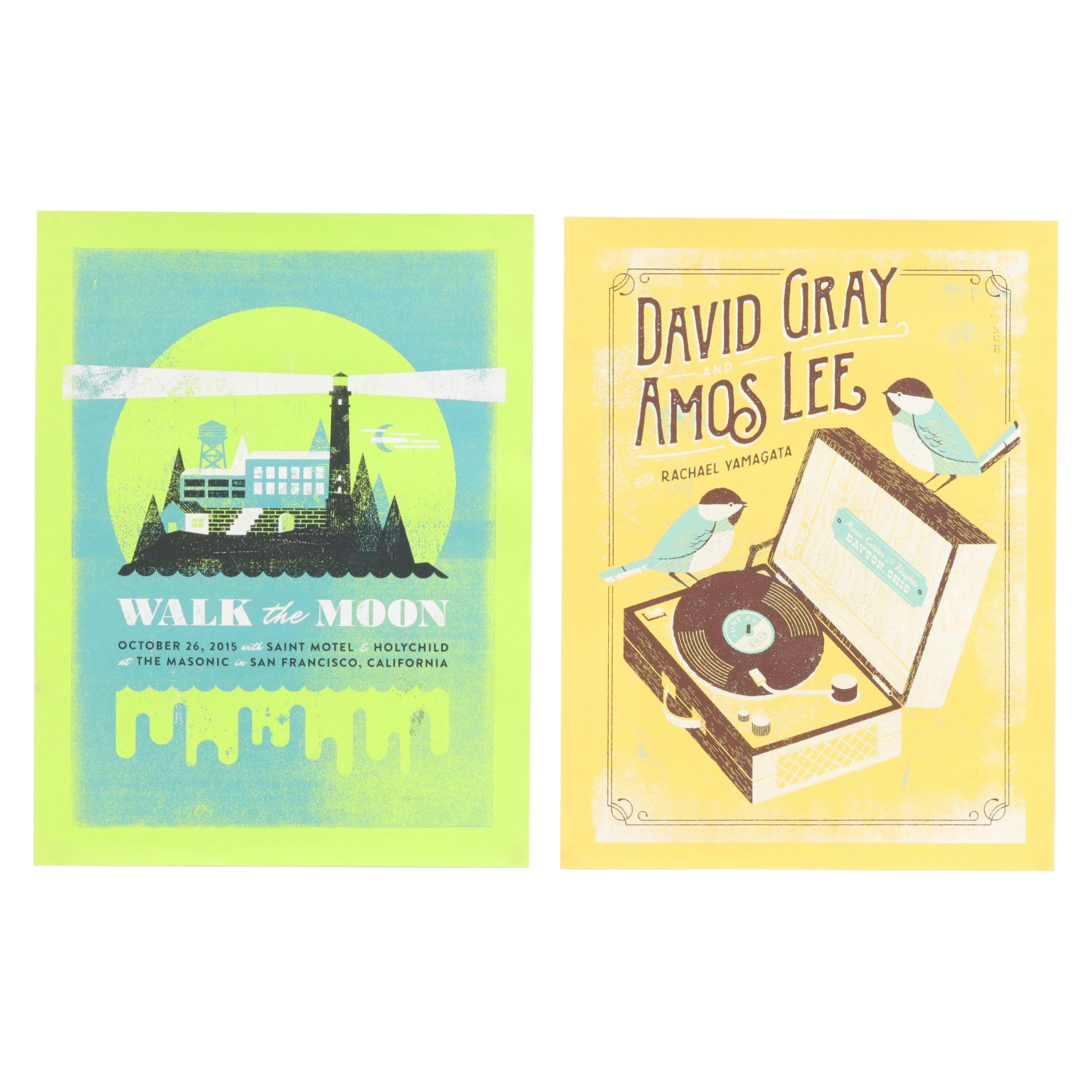 Two Charlie Wagers Serigraph Event Posters Including "Walk the Moon"