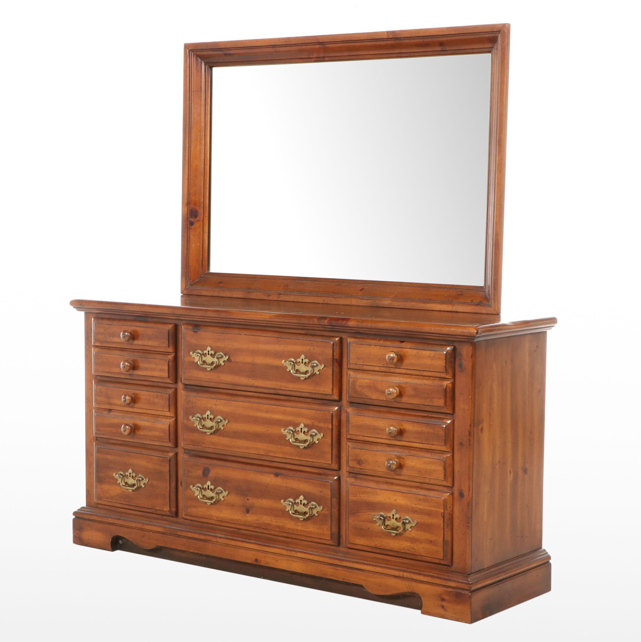 Hooker Furniture Bicentennial Collection Pine Dresser with Mirror, Late 20th C.