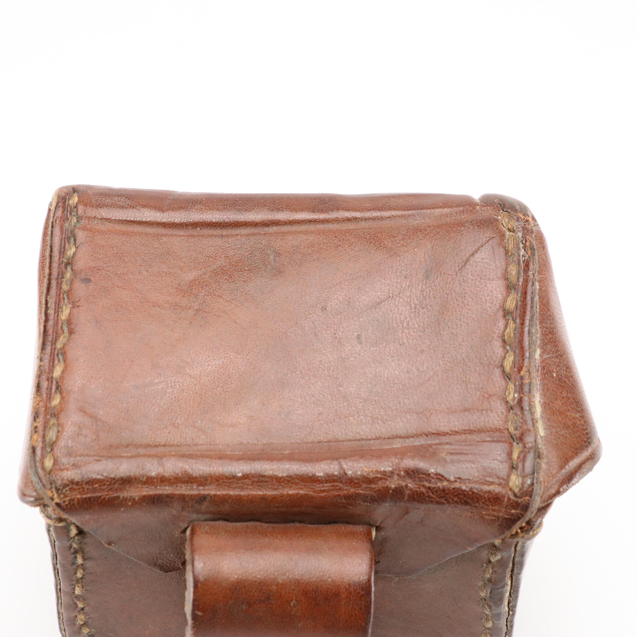 Czech Style Brown Leather Ammo Belt Pouch, Mid-20th Century