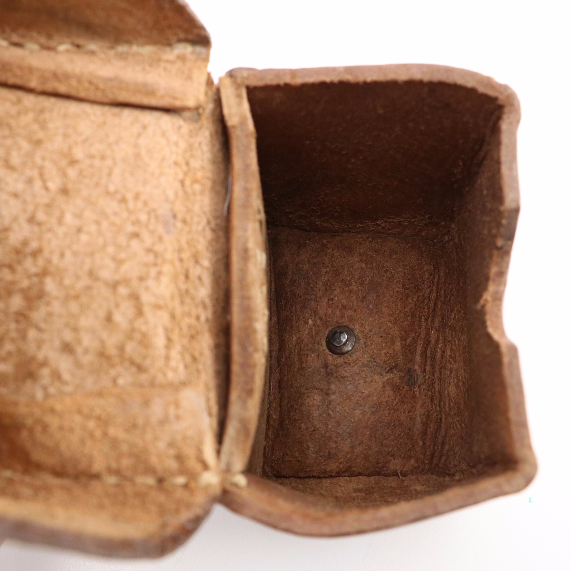 Czech Style Brown Leather Ammo Belt Pouch, Mid-20th Century