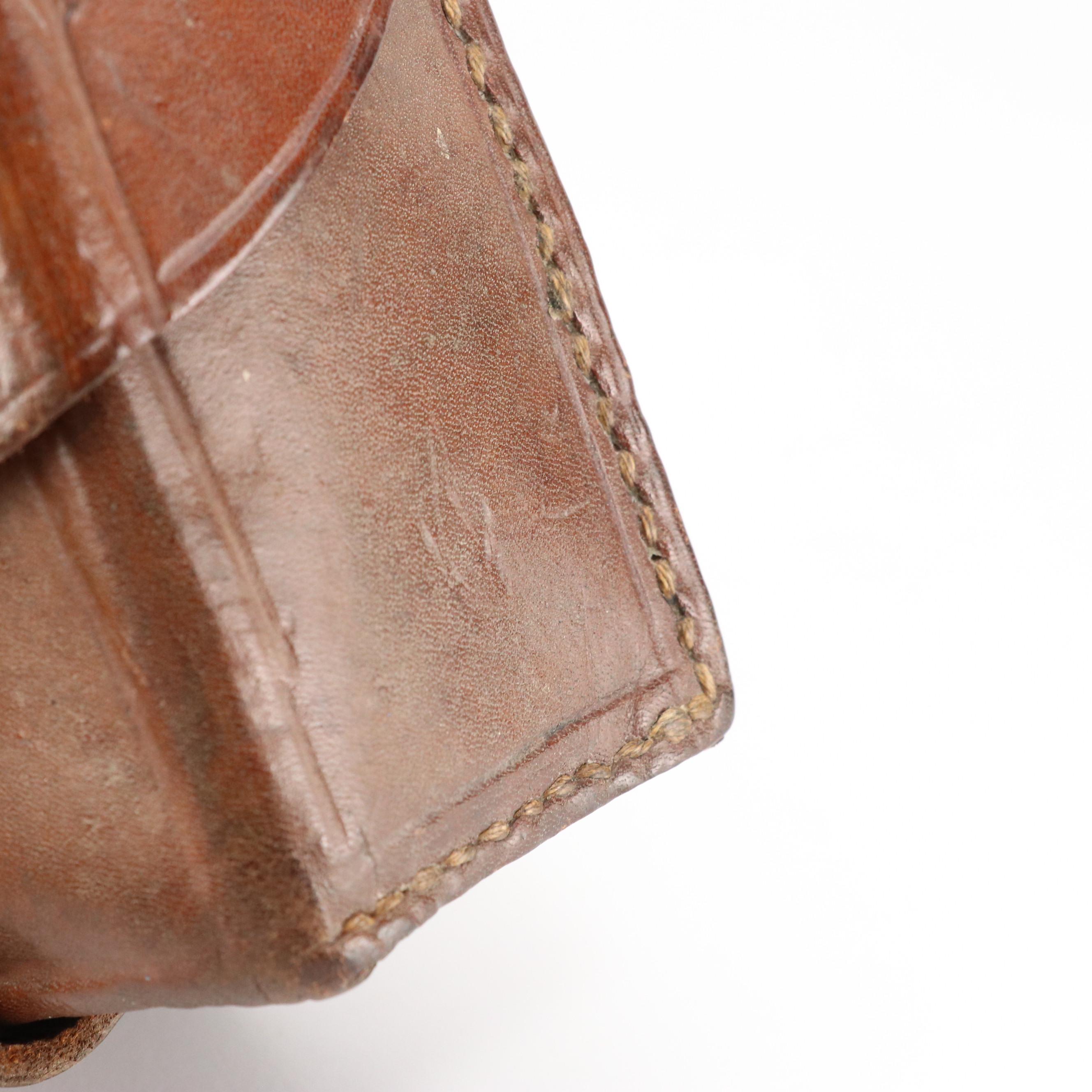 Czech Style Brown Leather Ammo Belt Pouch, Mid-20th Century