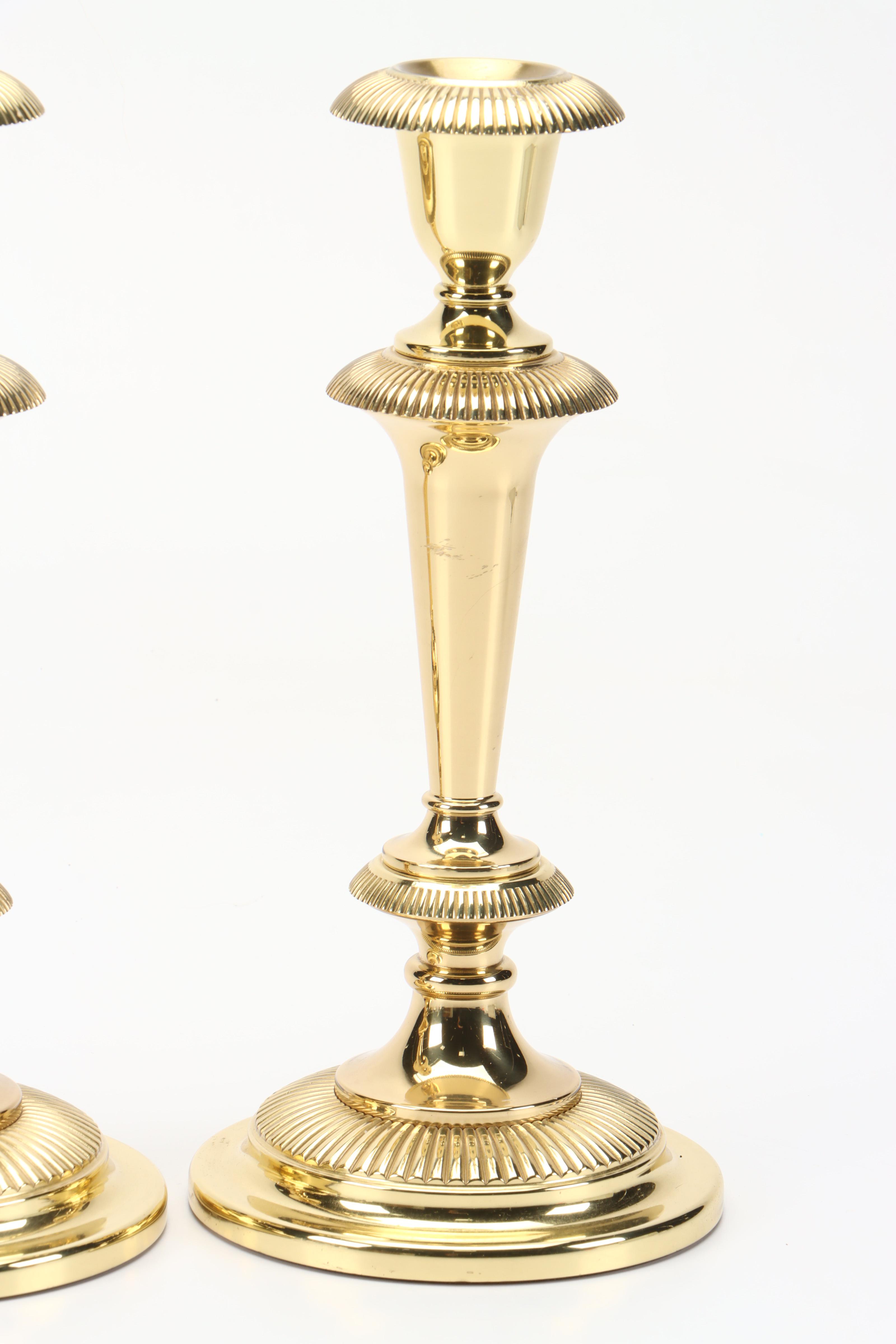 Smithsonian Institute Baldwin Brass "Meridan" Candlesticks