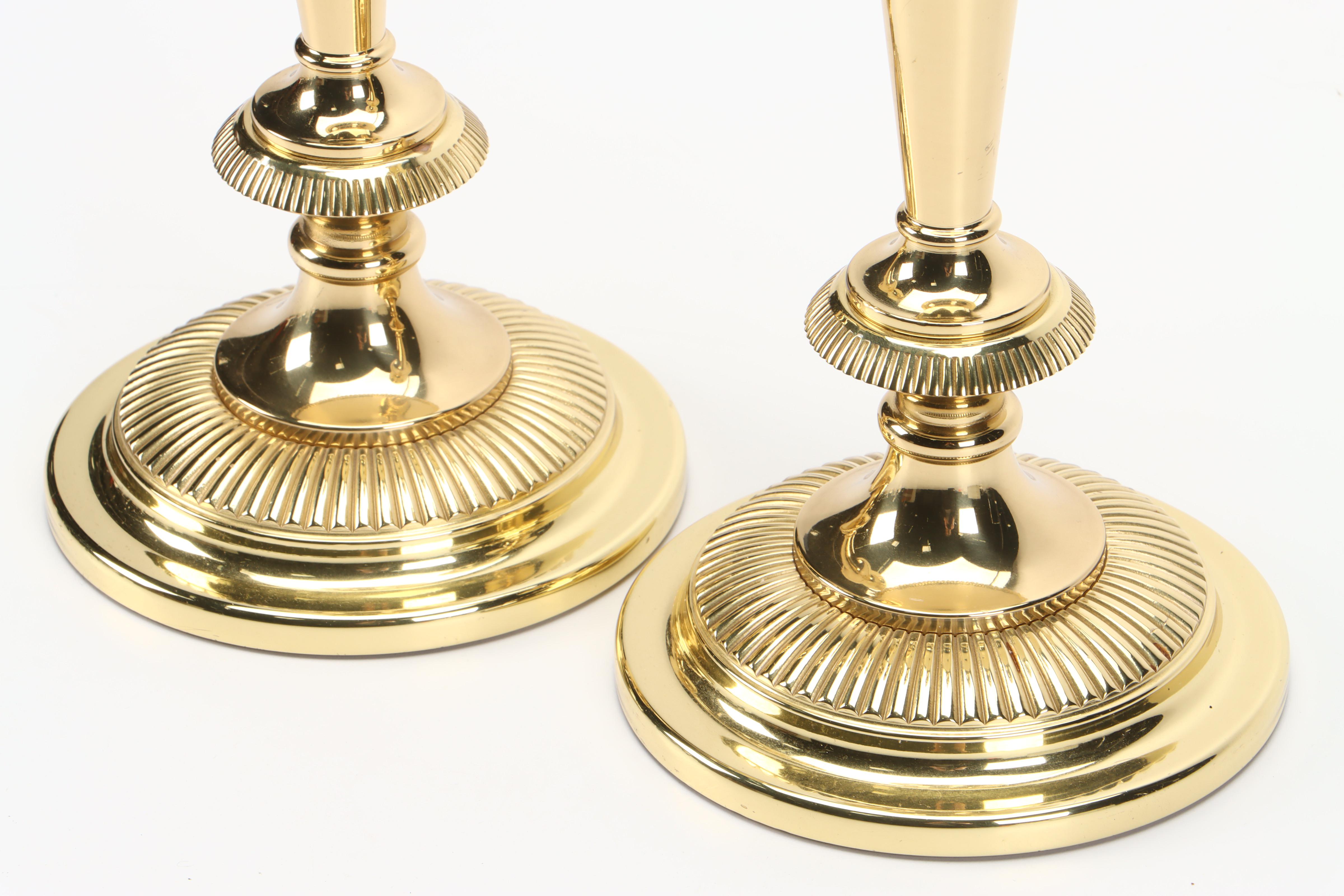 Smithsonian Institute Baldwin Brass "Meridan" Candlesticks