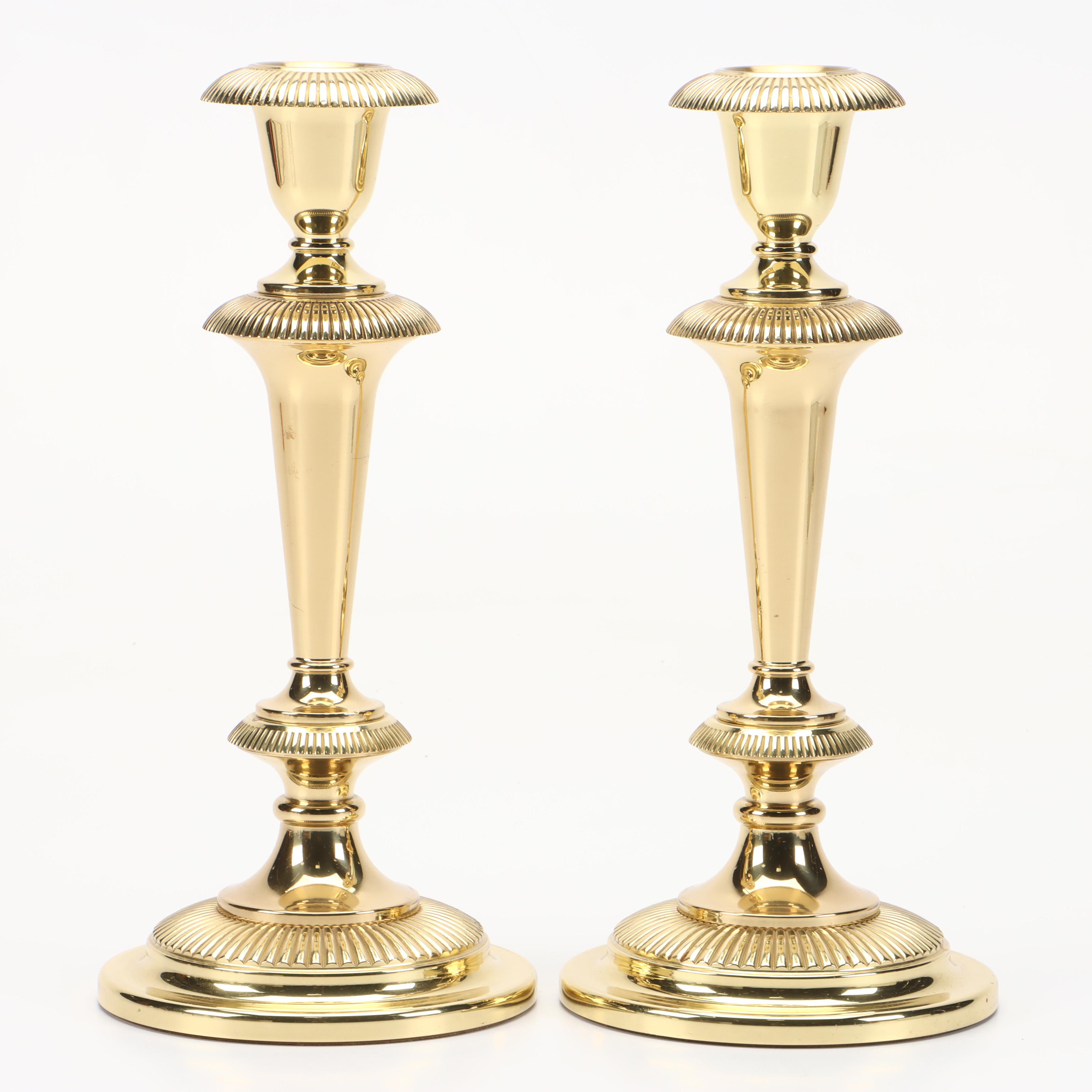 Smithsonian Institute Baldwin Brass "Meridan" Candlesticks
