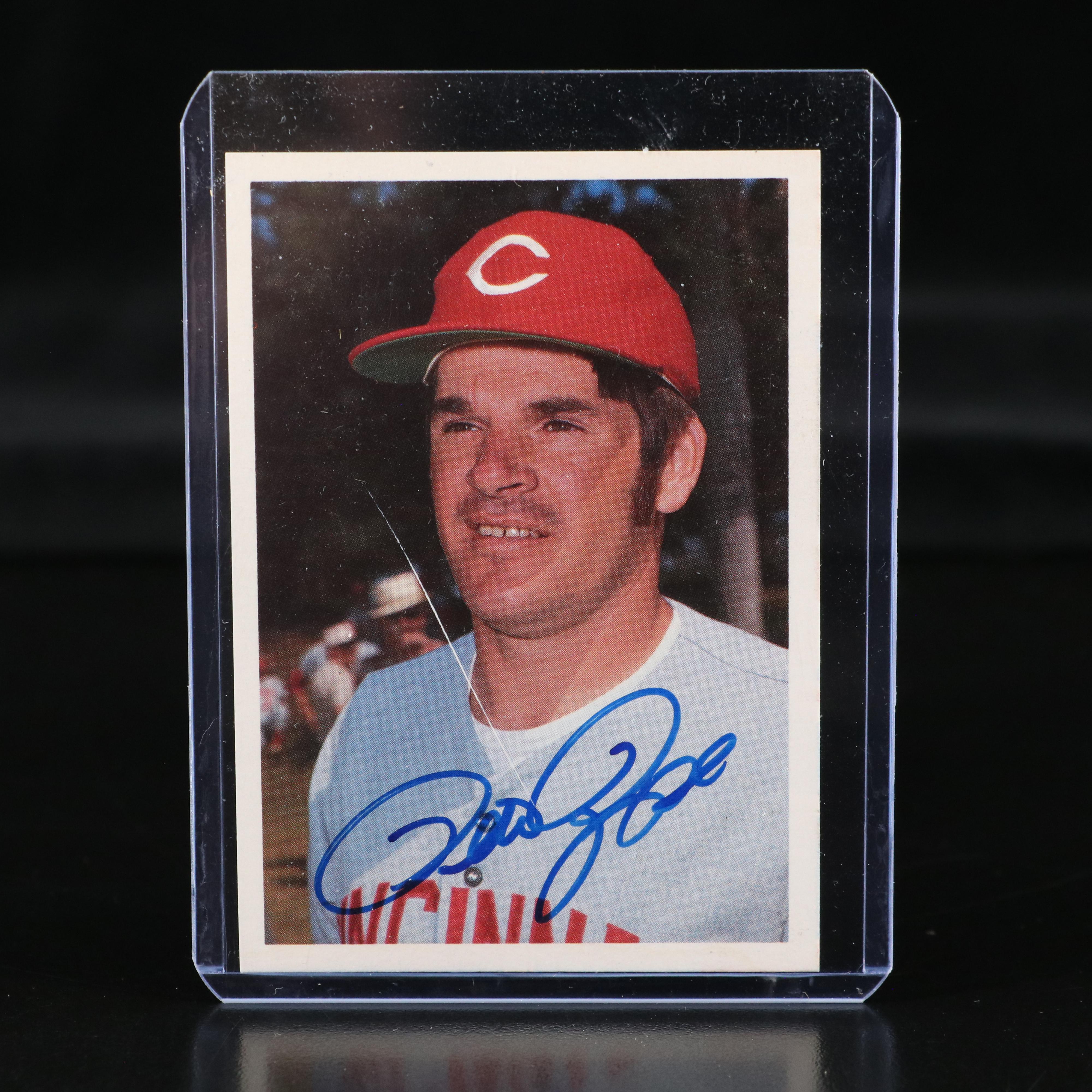 Pete Rose and Johnny Bench Signed Cincinnati Reds Baseball Cards, JSA